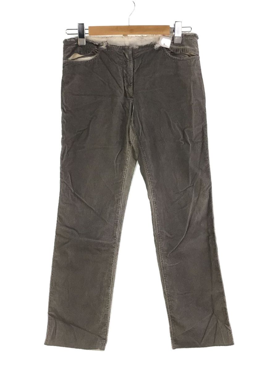 Cropped Pants Gray Corduroy Cut Off Zip Fly Cotton