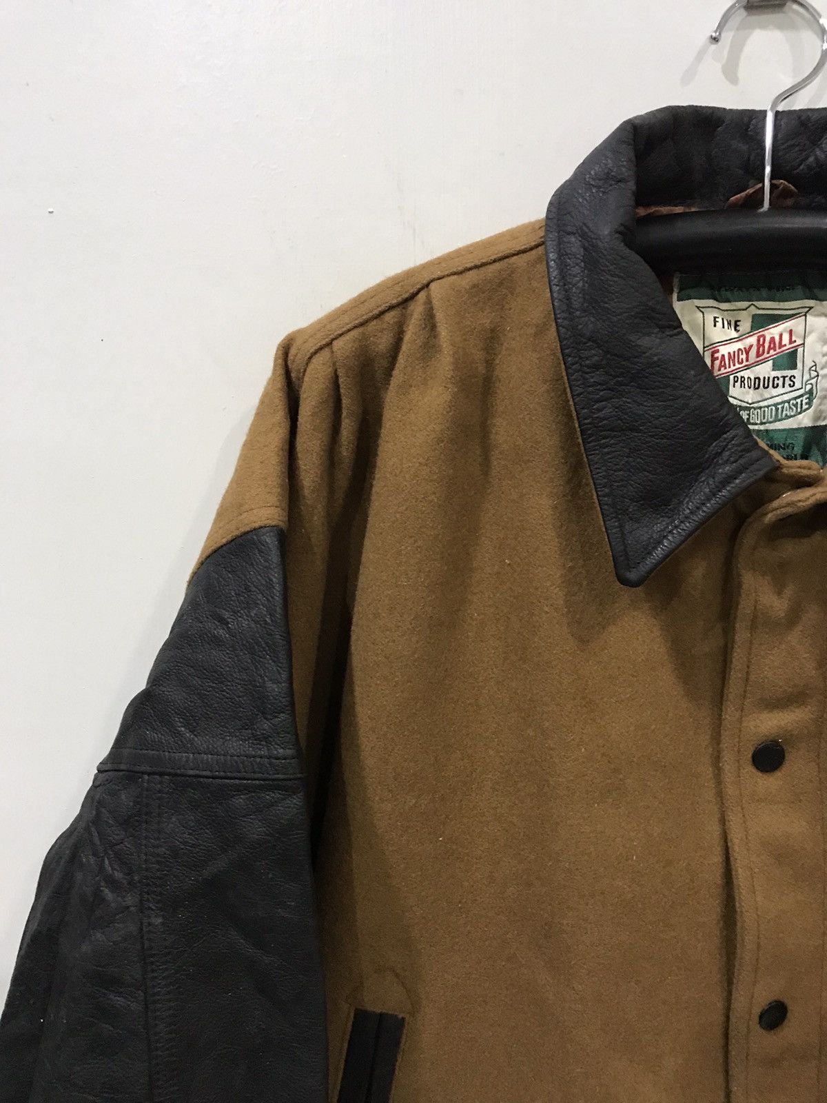 Japanese Brand Vintage FANCY BALL Leather Sleeve Varsity Jacket Size US XL / EU 56 / 4 - 5 Thumbnail