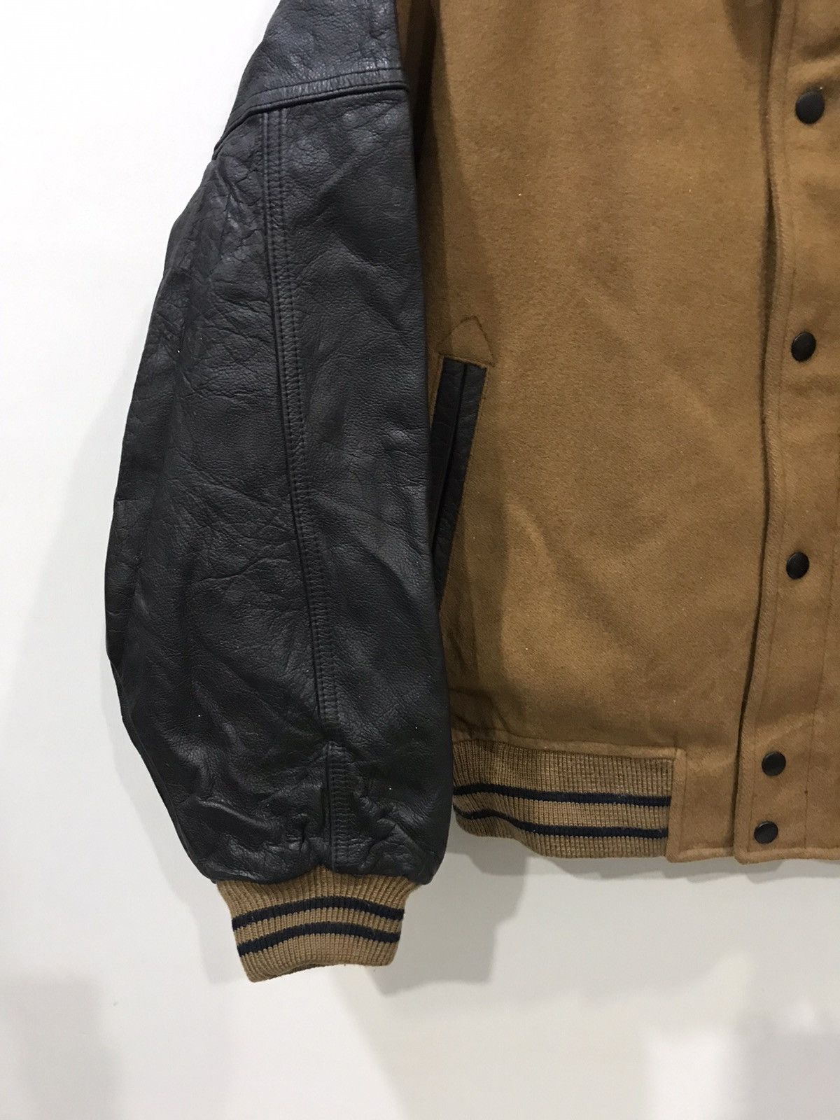 Japanese Brand Vintage FANCY BALL Leather Sleeve Varsity Jacket Size US XL / EU 56 / 4 - 7 Thumbnail