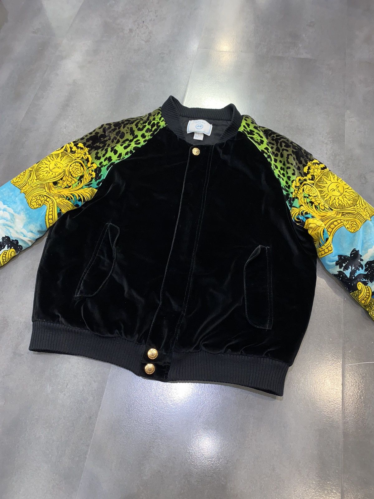 Versace AW11 Versace X H&M Abstract Printed Velvet Bomber Jacket Size US M / EU 48-50 / 2 - 11 Thumbnail