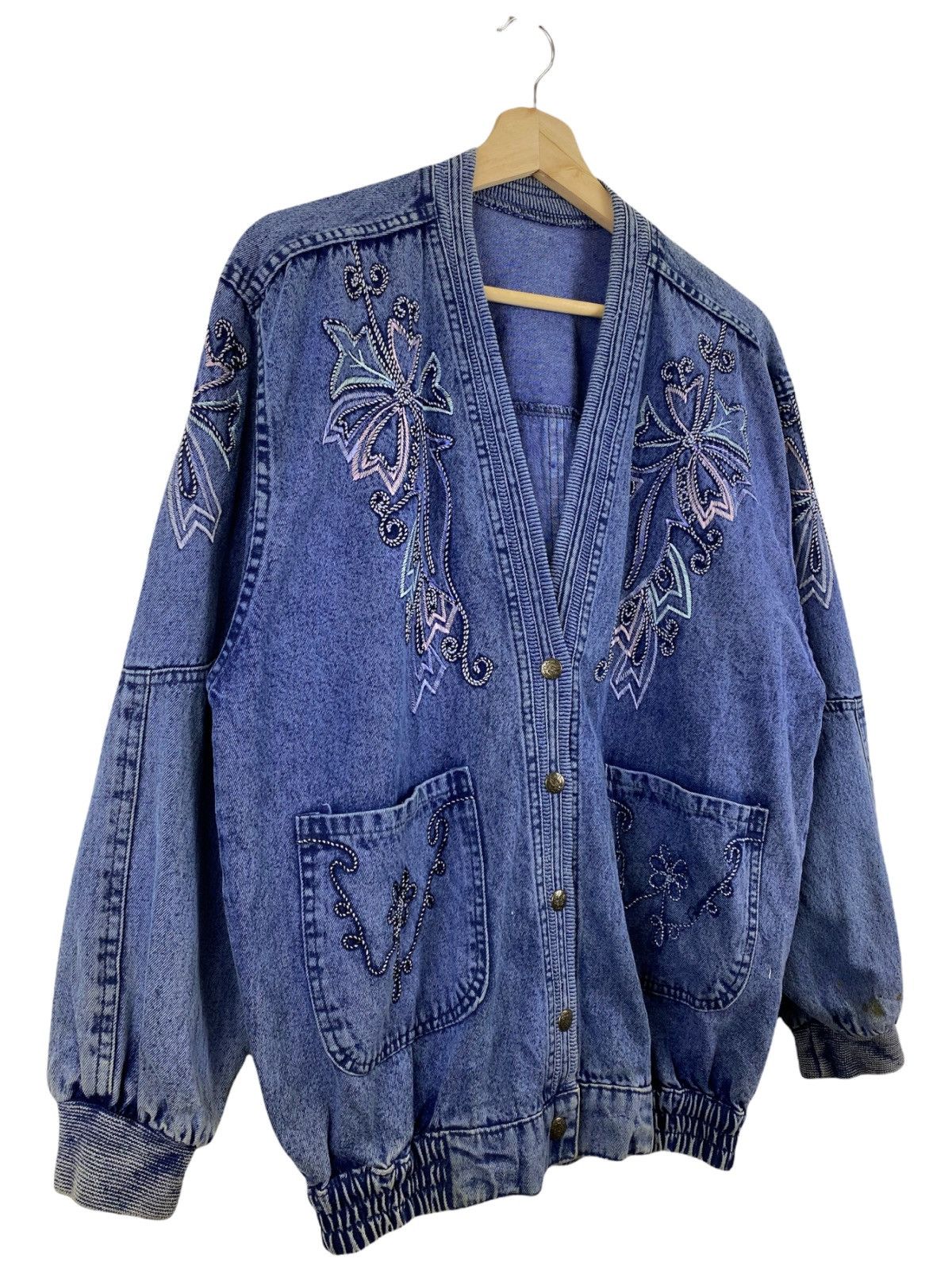 Japanese Brand × Vintage VINTAGE JAPANESE CUSTOM MADE DENIM CARDIGAN DESIGN Size US M / EU 48-50 / 2 - 2 Thumbnail