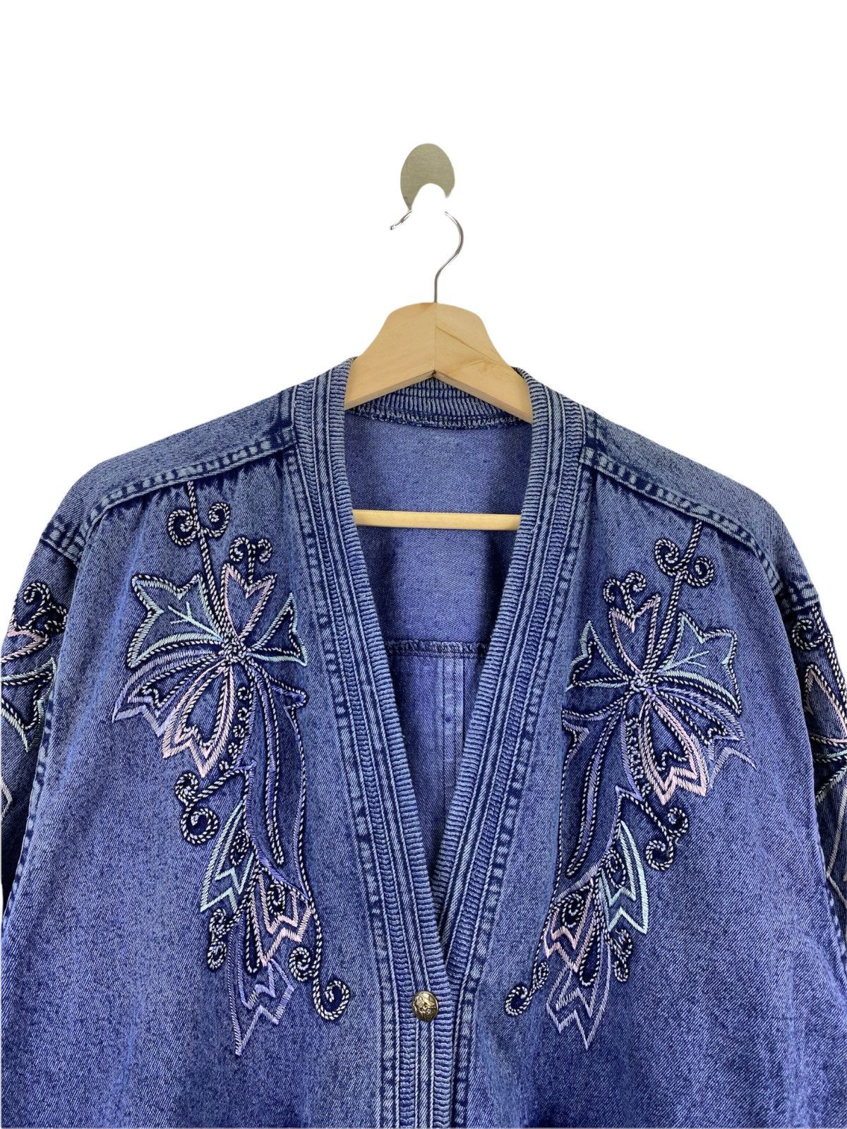 Japanese Brand × Vintage VINTAGE JAPANESE CUSTOM MADE DENIM CARDIGAN DESIGN Size US M / EU 48-50 / 2 - 7 Thumbnail