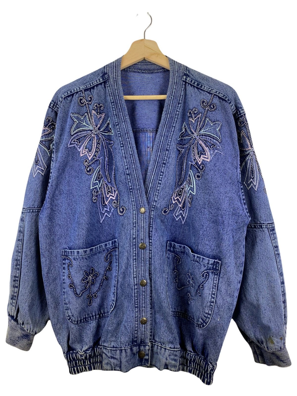 Japanese Brand × Vintage VINTAGE JAPANESE CUSTOM MADE DENIM CARDIGAN DESIGN Size US M / EU 48-50 / 2 - 1 Thumbnail