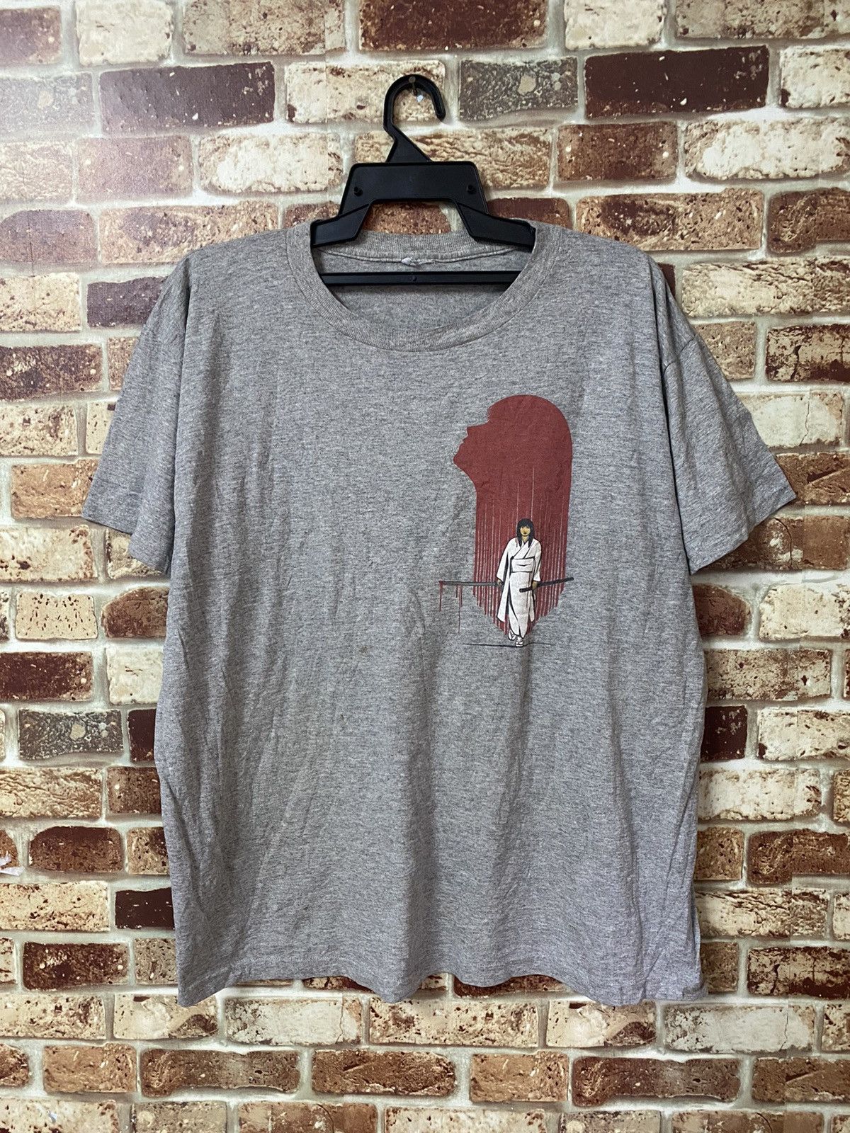 image of Vintage Japanese Samurai Grey T-Shirt, Men's (Size XL)