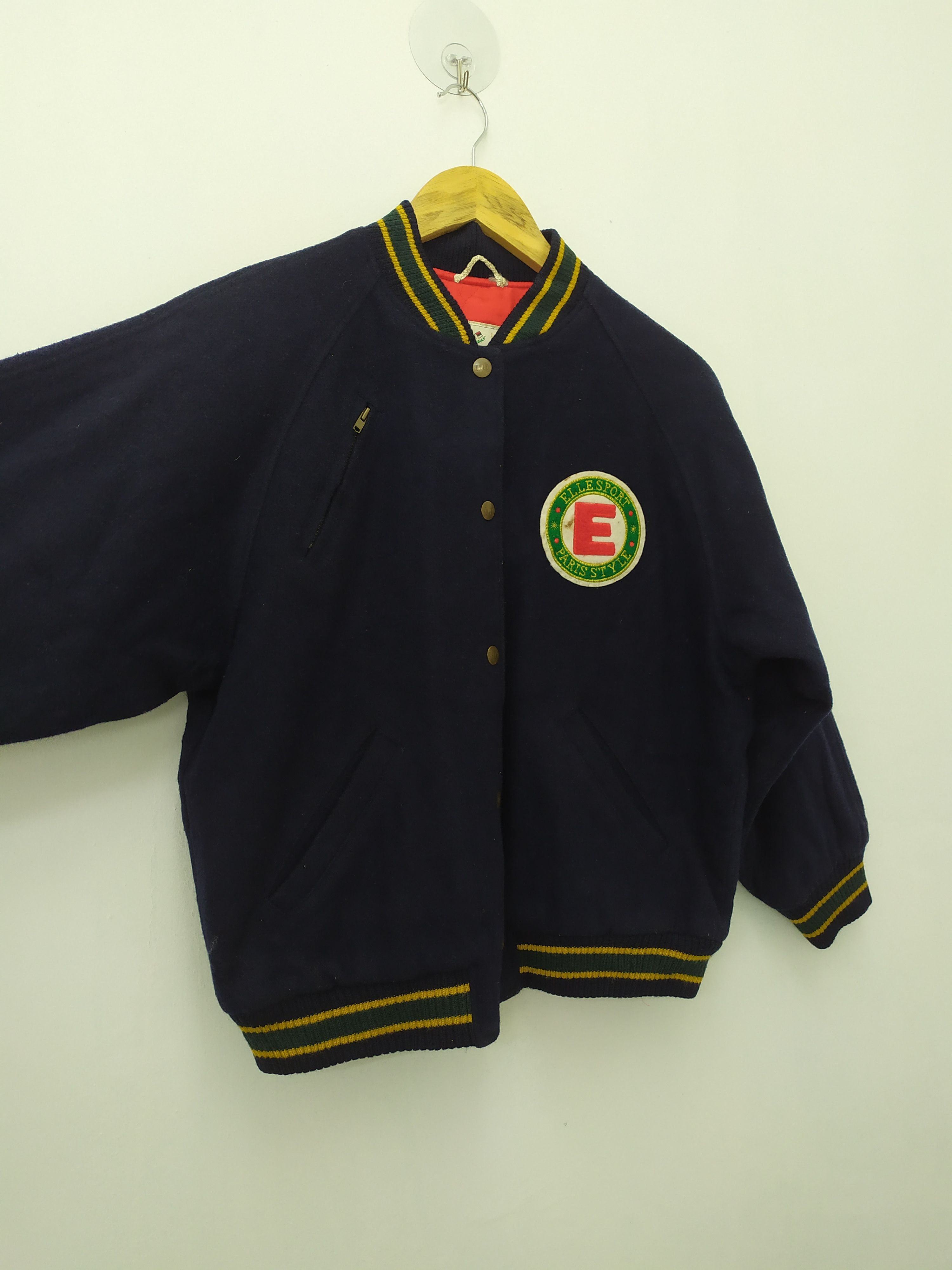 Ellesse VINTAGE ELLE SPORT BLACK WOOL VARSITY JACKET Size US M / EU 48-50 / 2 - 6 Thumbnail