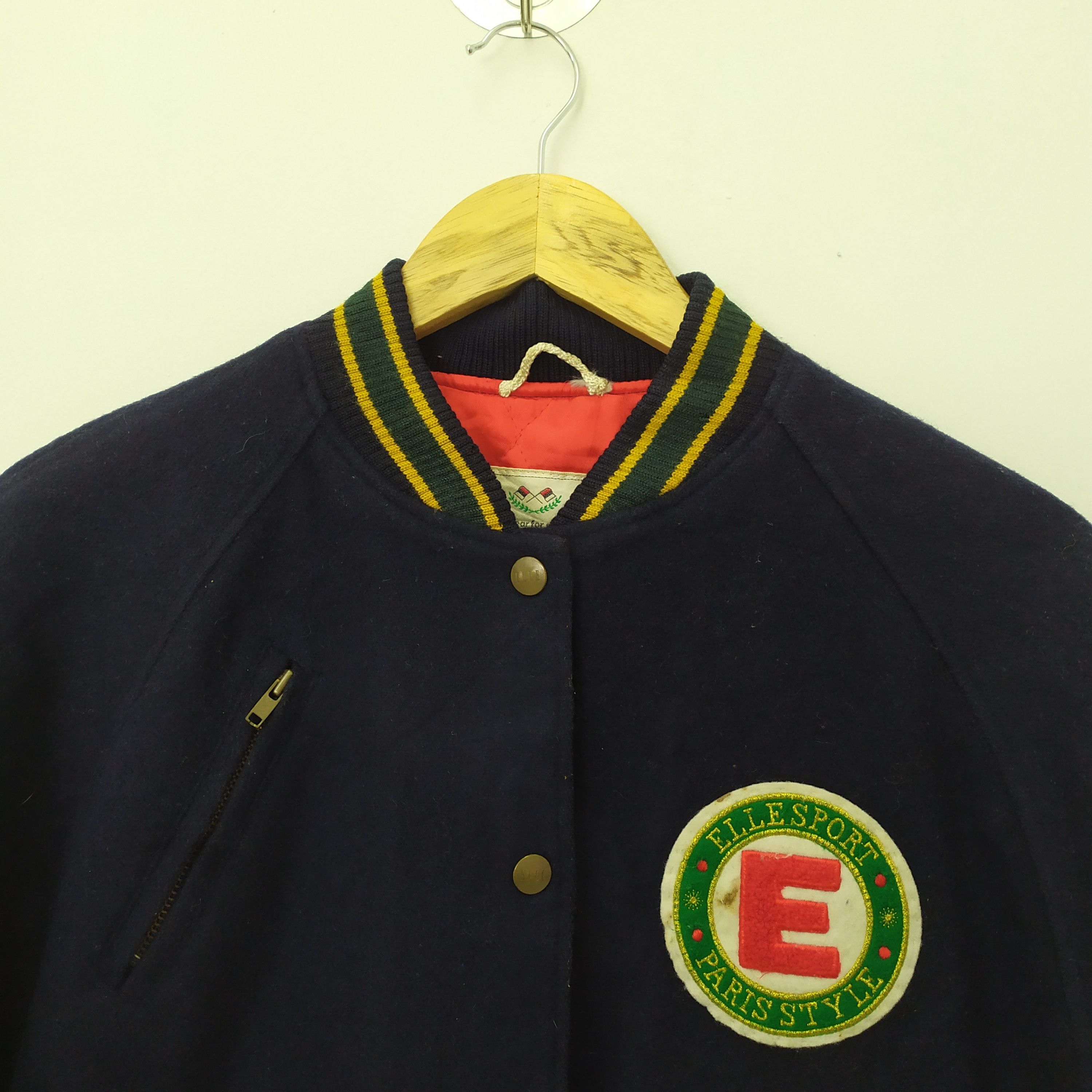 Ellesse VINTAGE ELLE SPORT BLACK WOOL VARSITY JACKET Size US M / EU 48-50 / 2 - 3 Thumbnail