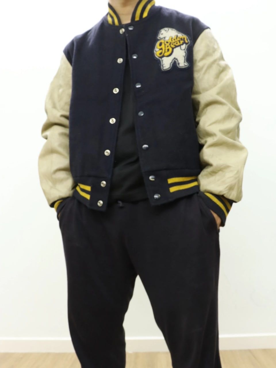 Golden Bear Vtg. Golden Bear Quilted Leather Wool Varsity Jacket Size US L / EU 52-54 / 3 - 25 Thumbnail