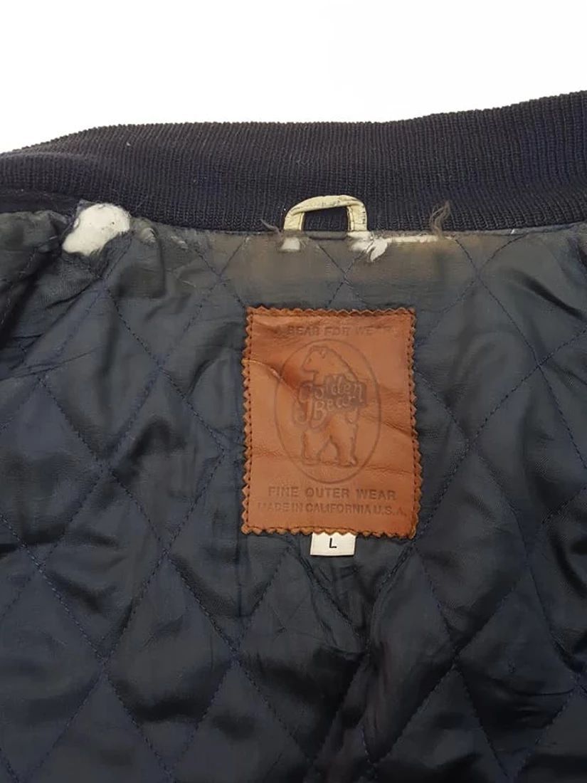 Golden Bear Vtg. Golden Bear Quilted Leather Wool Varsity Jacket Size US L / EU 52-54 / 3 - 10 Thumbnail