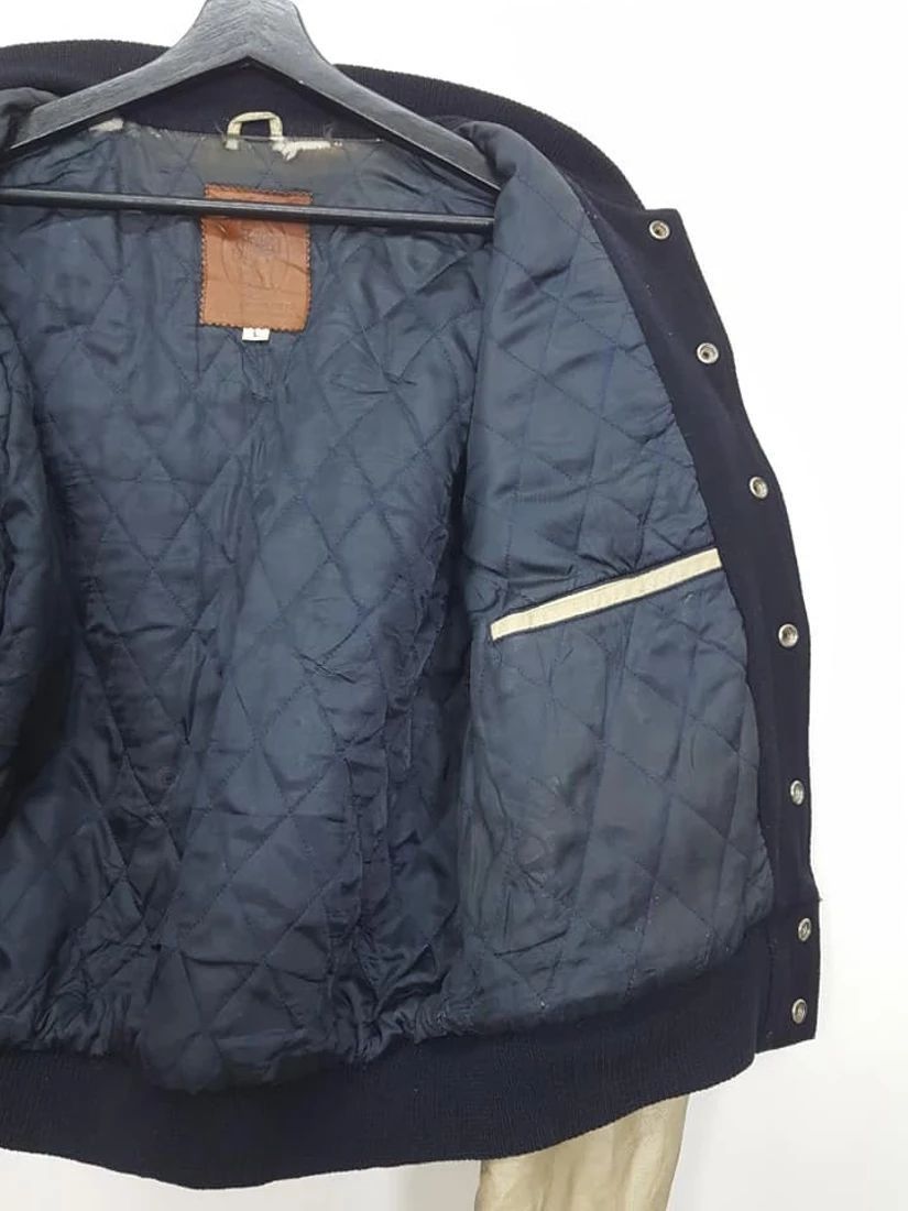 Golden Bear Vtg. Golden Bear Quilted Leather Wool Varsity Jacket Size US L / EU 52-54 / 3 - 13 Thumbnail