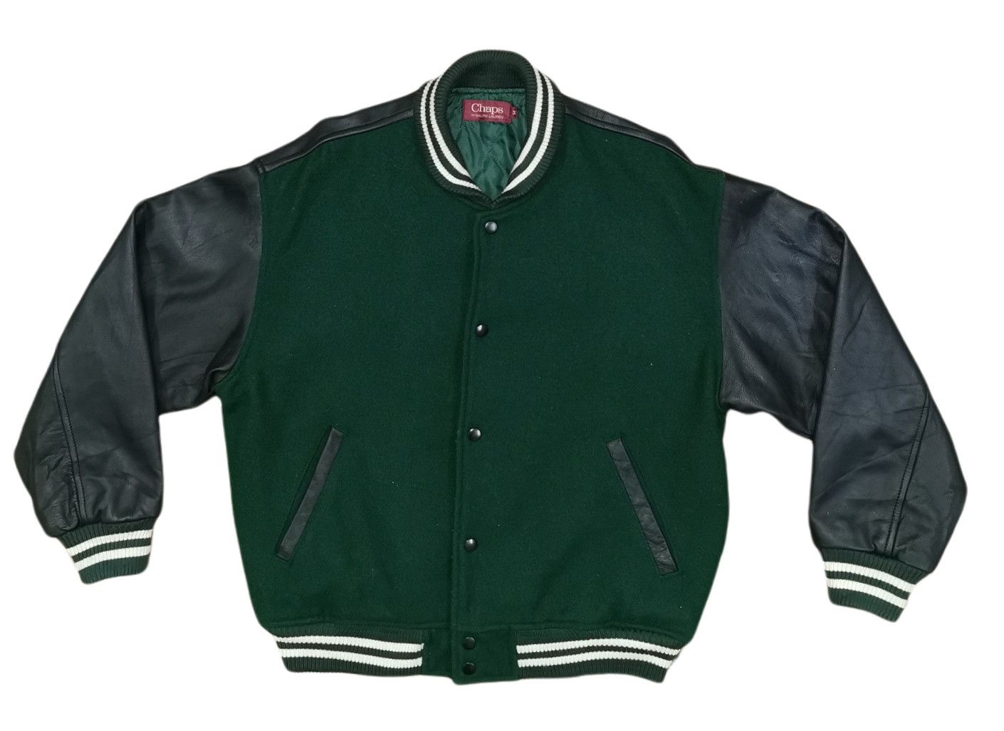 Chaps Ralph Lauren Chaps By Ralph Lauren Leather Wool Varsity Jacket Size US M / EU 48-50 / 2 - 2 Thumbnail