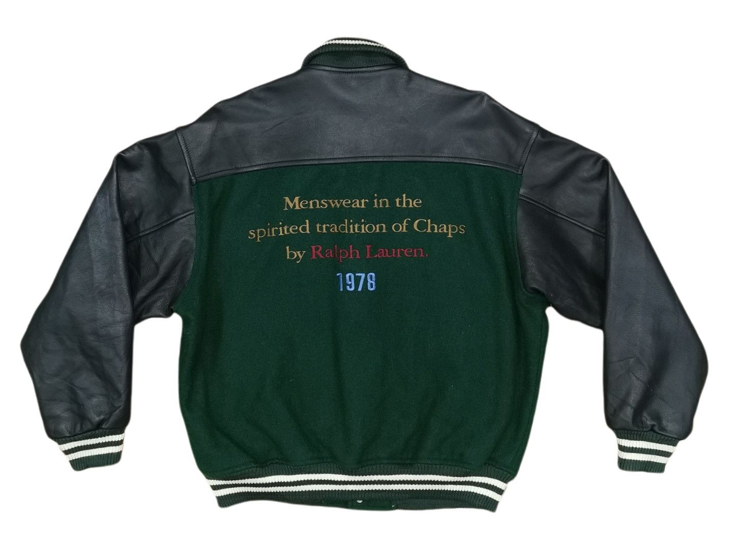 Chaps Ralph Lauren Chaps By Ralph Lauren Leather Wool Varsity Jacket Size US M / EU 48-50 / 2 - 1 Thumbnail