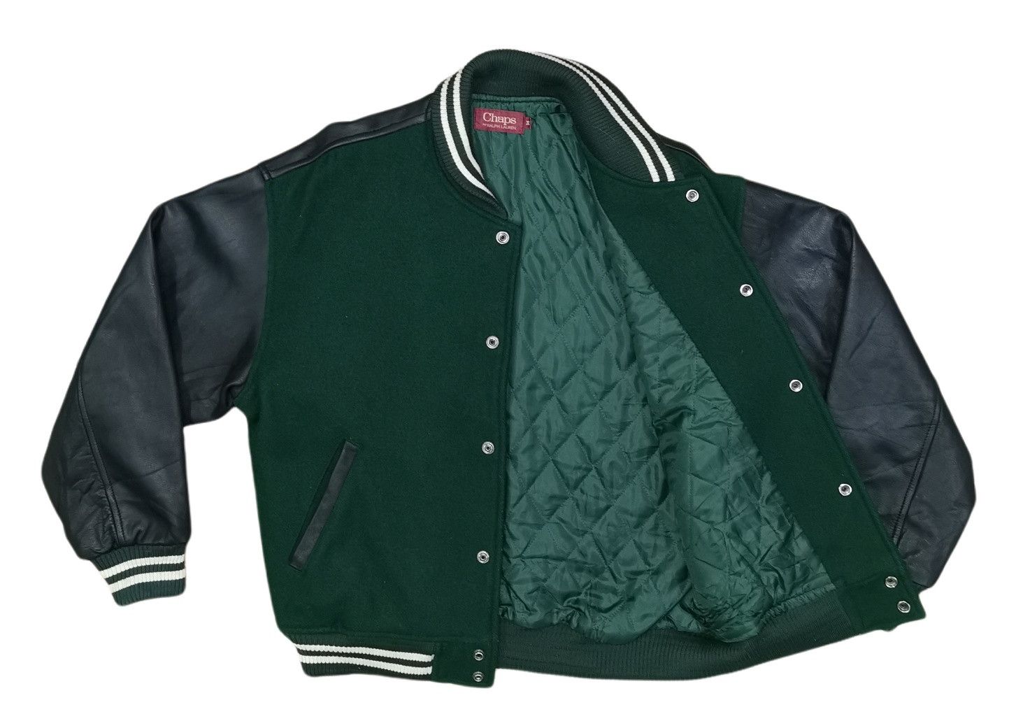 Chaps Ralph Lauren Chaps By Ralph Lauren Leather Wool Varsity Jacket Size US M / EU 48-50 / 2 - 12 Thumbnail