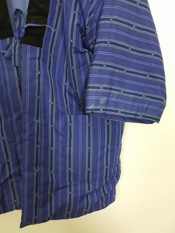 Japanese Brand Hanten Velvet Padded Vertical Striped Japan Kimono Size US L / EU 52-54 / 3 - 7 Thumbnail