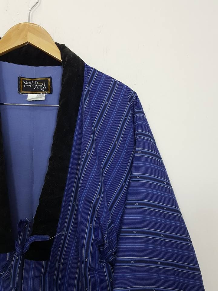 Japanese Brand Hanten Velvet Padded Vertical Striped Japan Kimono Size US L / EU 52-54 / 3 - 4 Thumbnail