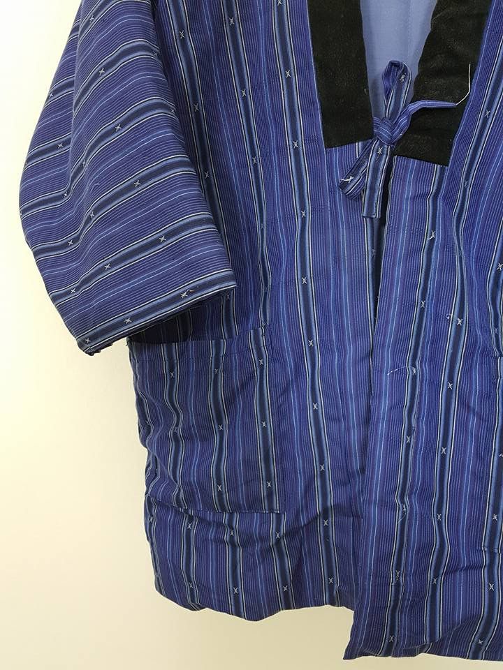 Japanese Brand Hanten Velvet Padded Vertical Striped Japan Kimono Size US L / EU 52-54 / 3 - 6 Thumbnail