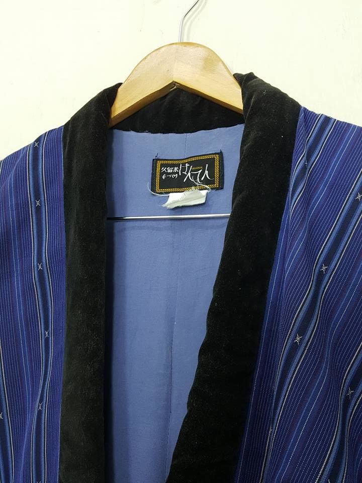 Japanese Brand Hanten Velvet Padded Vertical Striped Japan Kimono Size US L / EU 52-54 / 3 - 5 Thumbnail