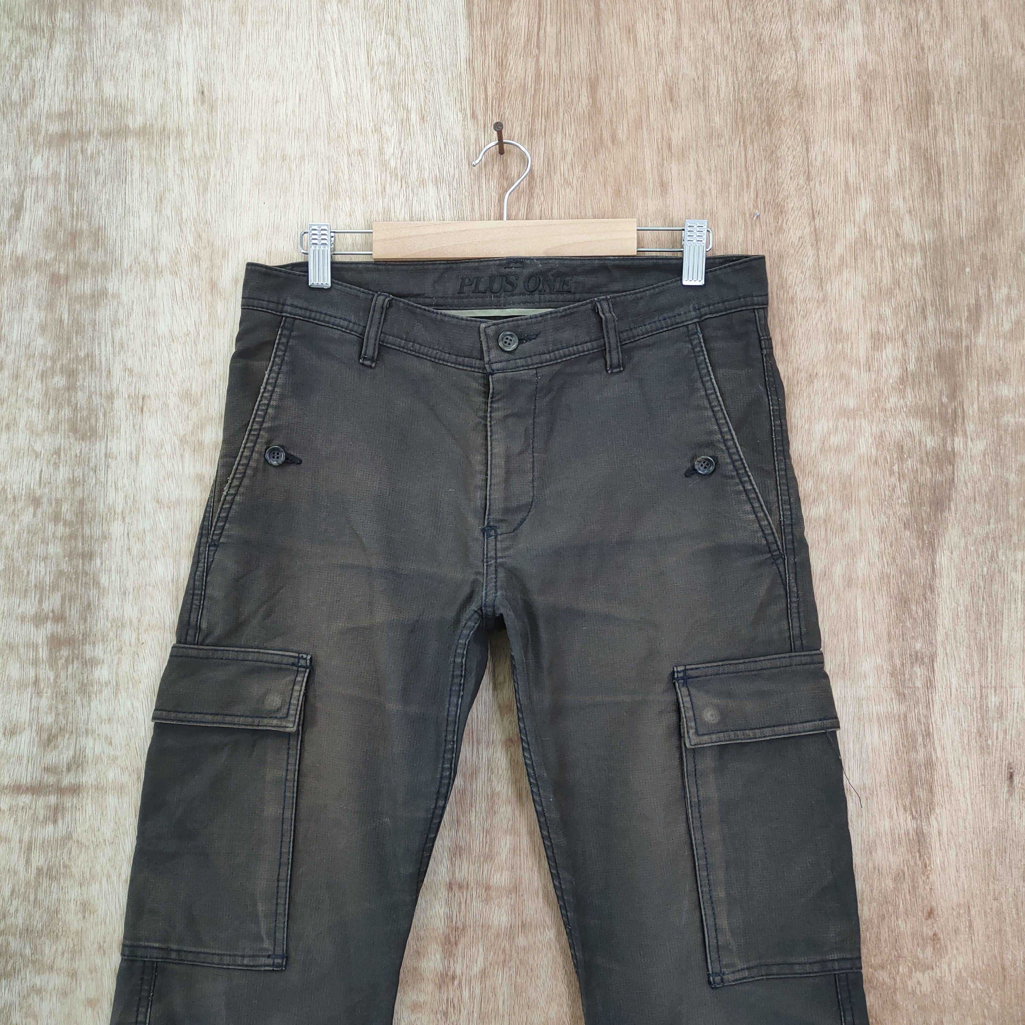 Japanese Brand VINTAGE PLUS ONE FADED BROWN CARGO PANTS Size US 30 / EU 46 - 2 Thumbnail