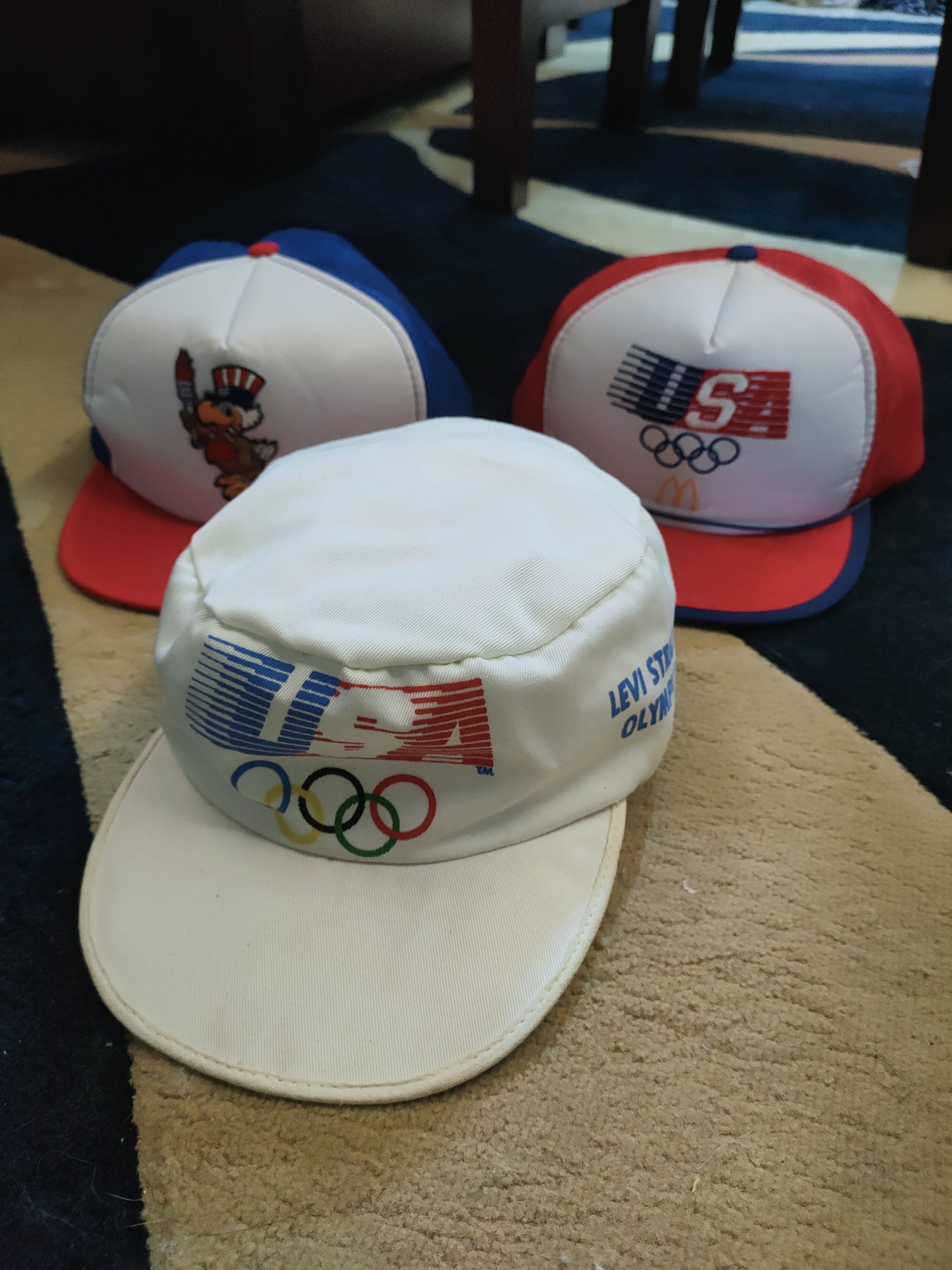 Levi's × USA Olympics × Vintage OLYMPIC 1984 LEVIS + 2 MCDONALDS CAPS HAT Size ONE SIZE - 1 Thumbnail