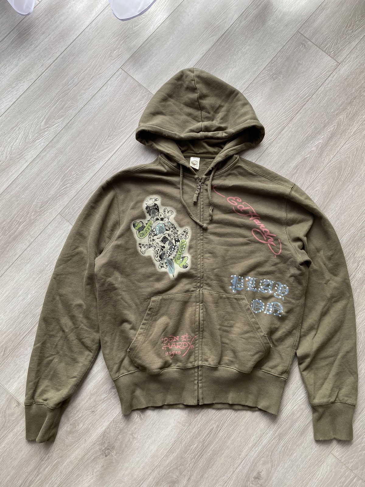 Christian Audigier Ed Hardy Zip Hoodie y2k vintage drip grunge audigier Size US XL / EU 56 / 4 - 2 Thumbnail