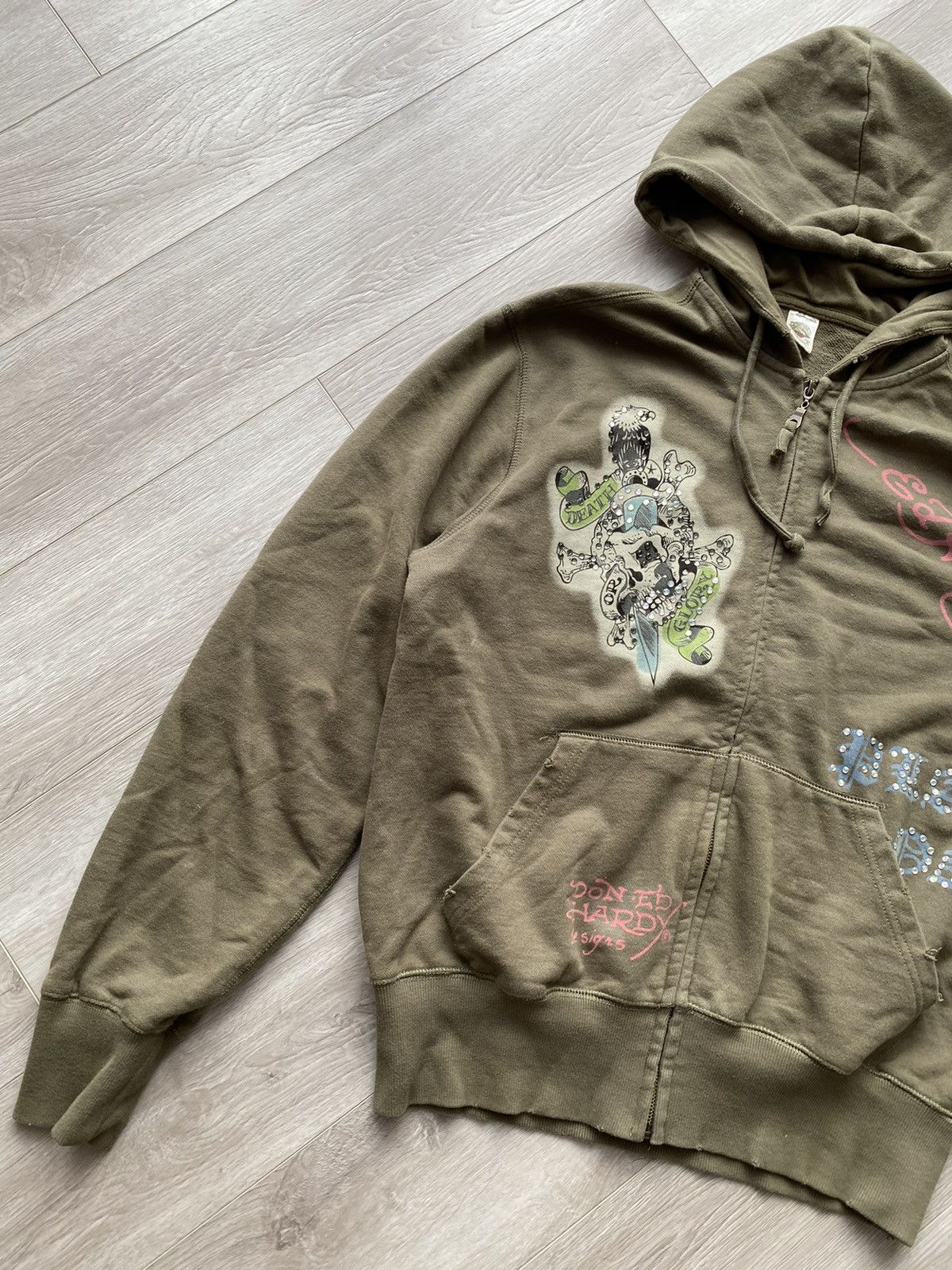 Christian Audigier Ed Hardy Zip Hoodie y2k vintage drip grunge audigier Size US XL / EU 56 / 4 - 3 Thumbnail