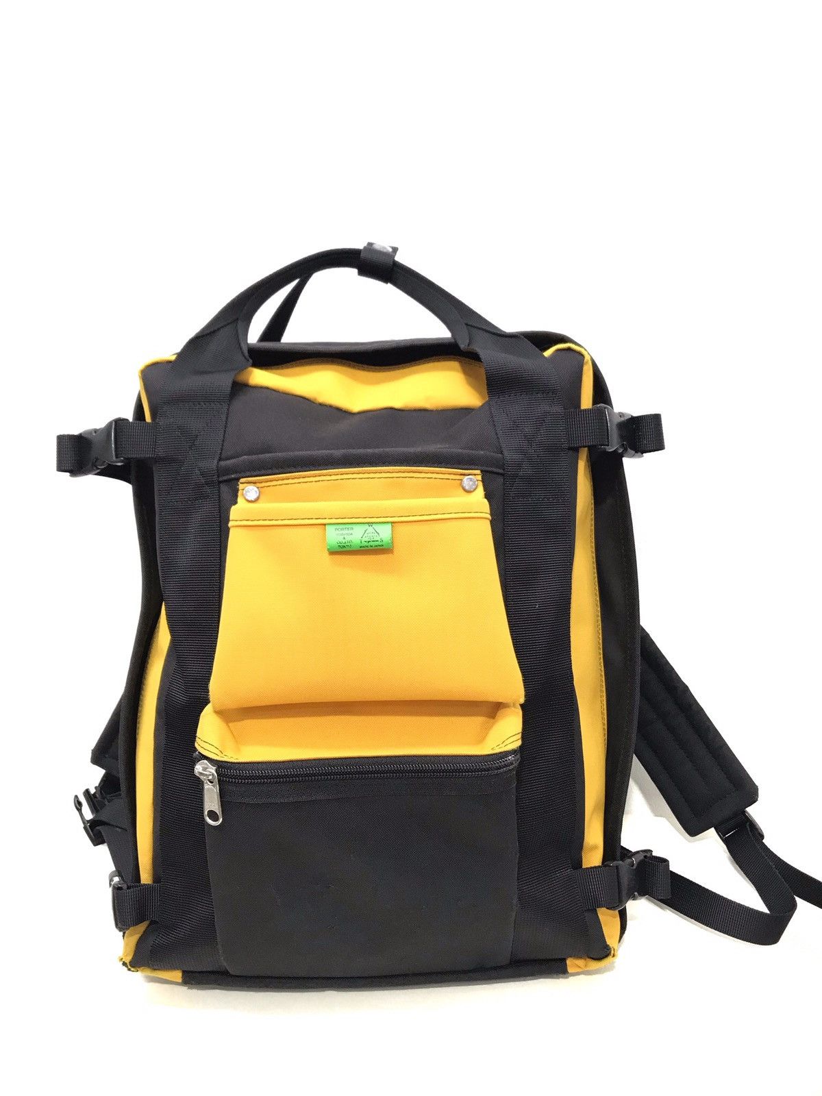 Pre-owned Backpack X Porter Union 2 Way Backpack Hand Carry In Black/yellow