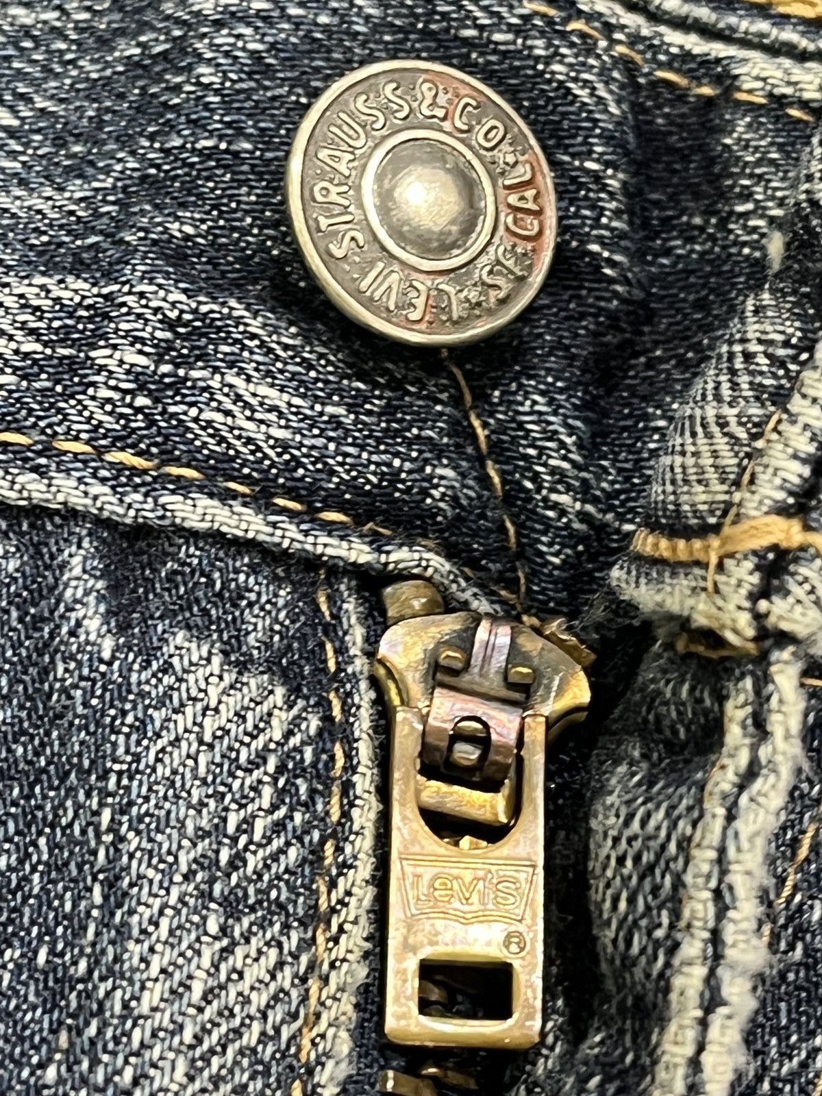 Levi's × Vintage Vintage LEVIS 510 Custom Skeleton Okagilly Patchworks Size US 34 / EU 50 - 3 Thumbnail