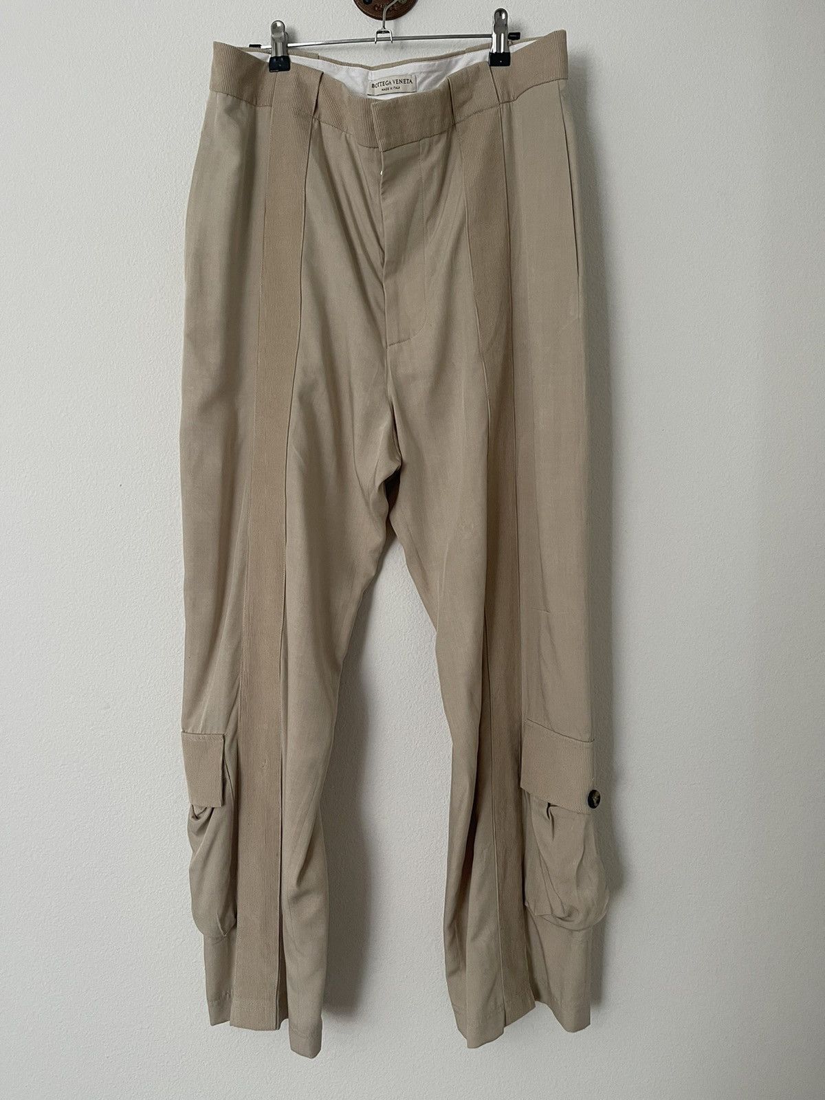 image of Bottega Veneta Daniel Lee Khaki / Corduroy Cargo 2020 Pants in Natural, Men's (Size 34)