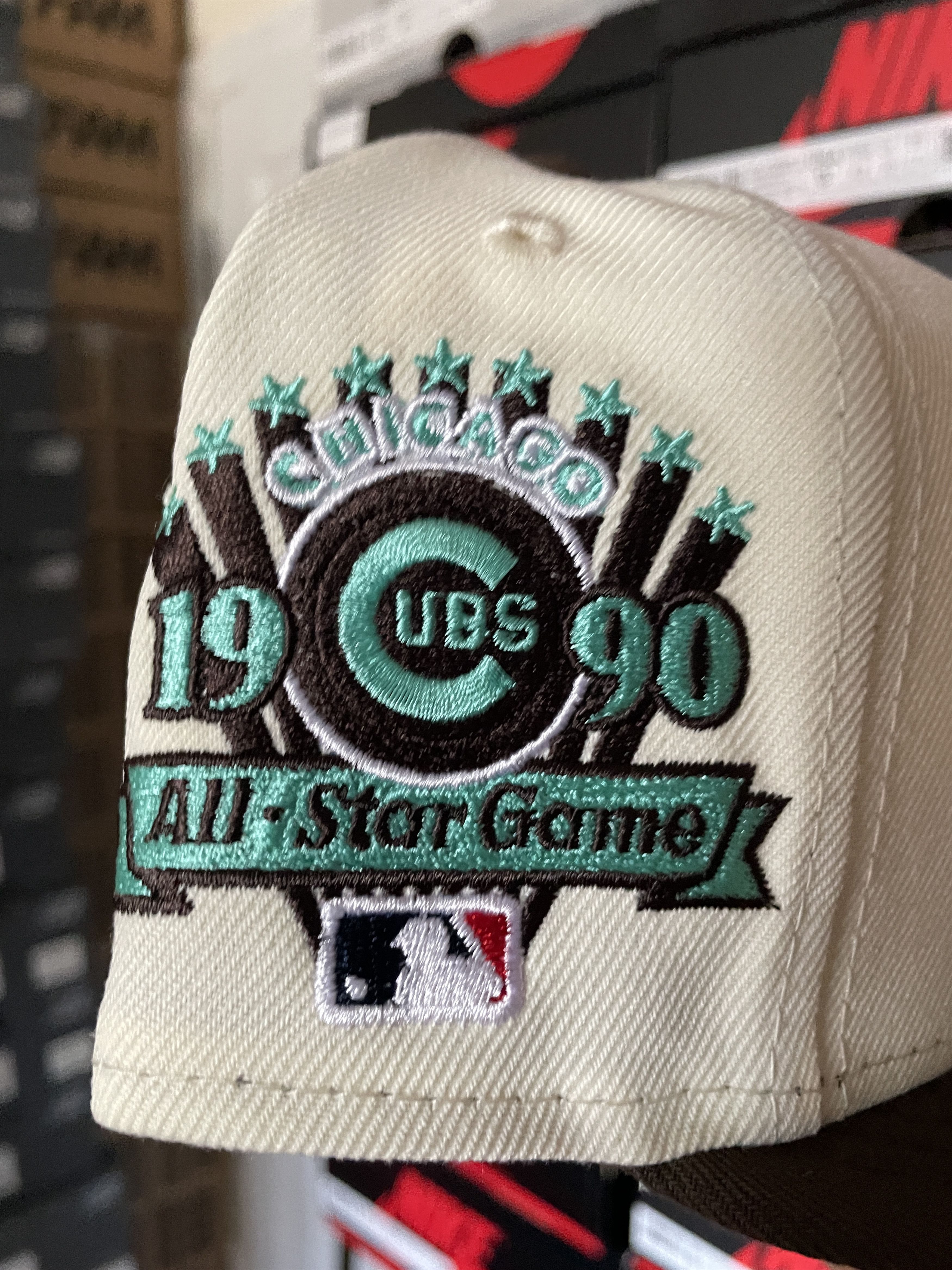 MLB × New Era White Brown Mint Chicago Cubs 7 1/8 Two 2 Tone 1990 ASG Fam Size ONE SIZE - 4 Thumbnail