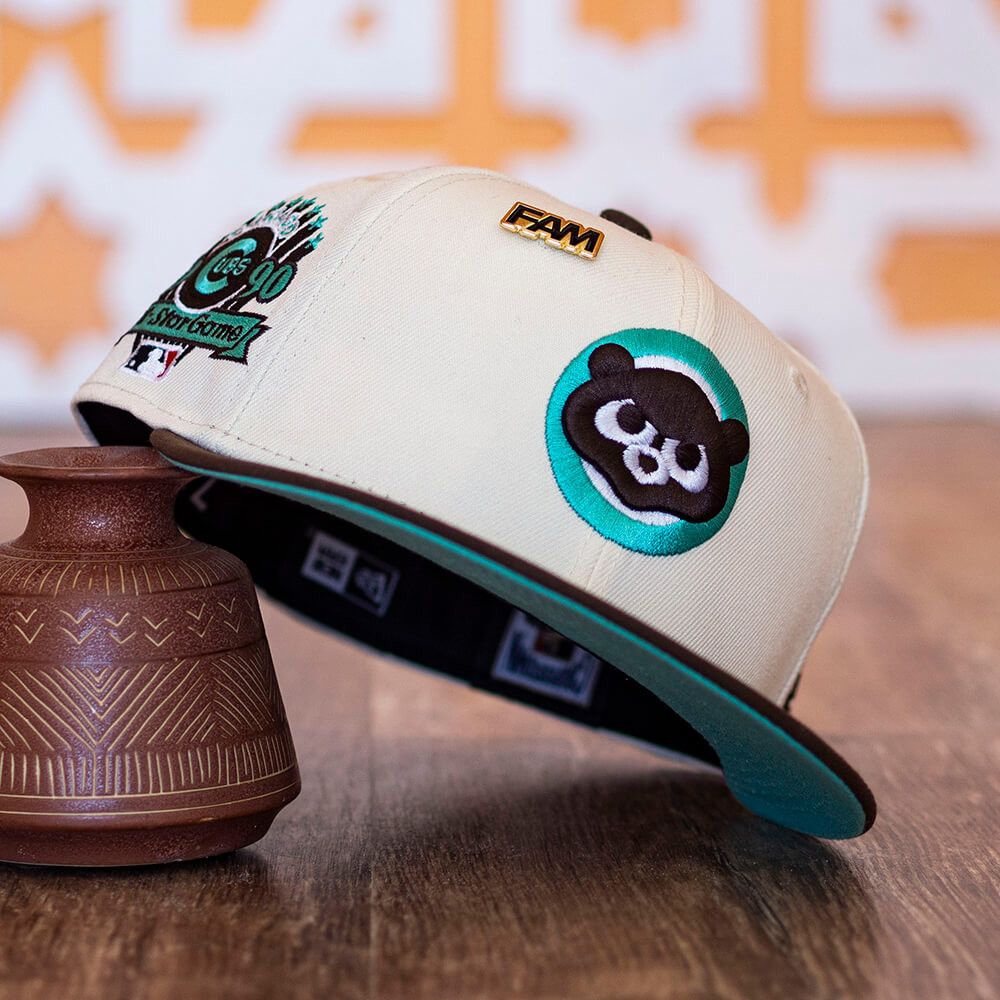 MLB × New Era White Brown Mint Chicago Cubs 7 1/8 Two 2 Tone 1990 ASG Fam Size ONE SIZE - 8 Thumbnail