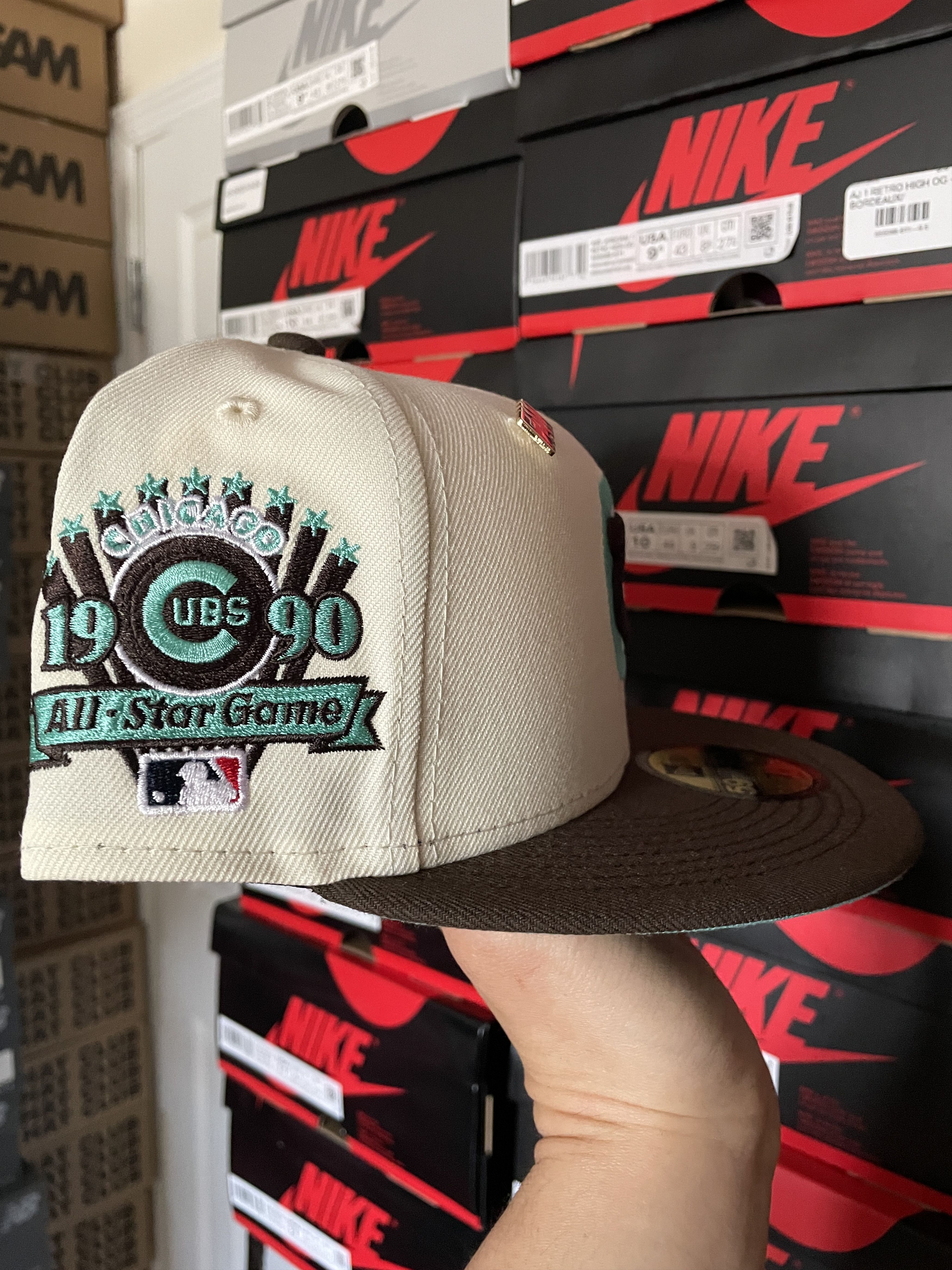 MLB × New Era White Brown Mint Chicago Cubs 7 1/8 Two 2 Tone 1990 ASG Fam Size ONE SIZE - 3 Thumbnail
