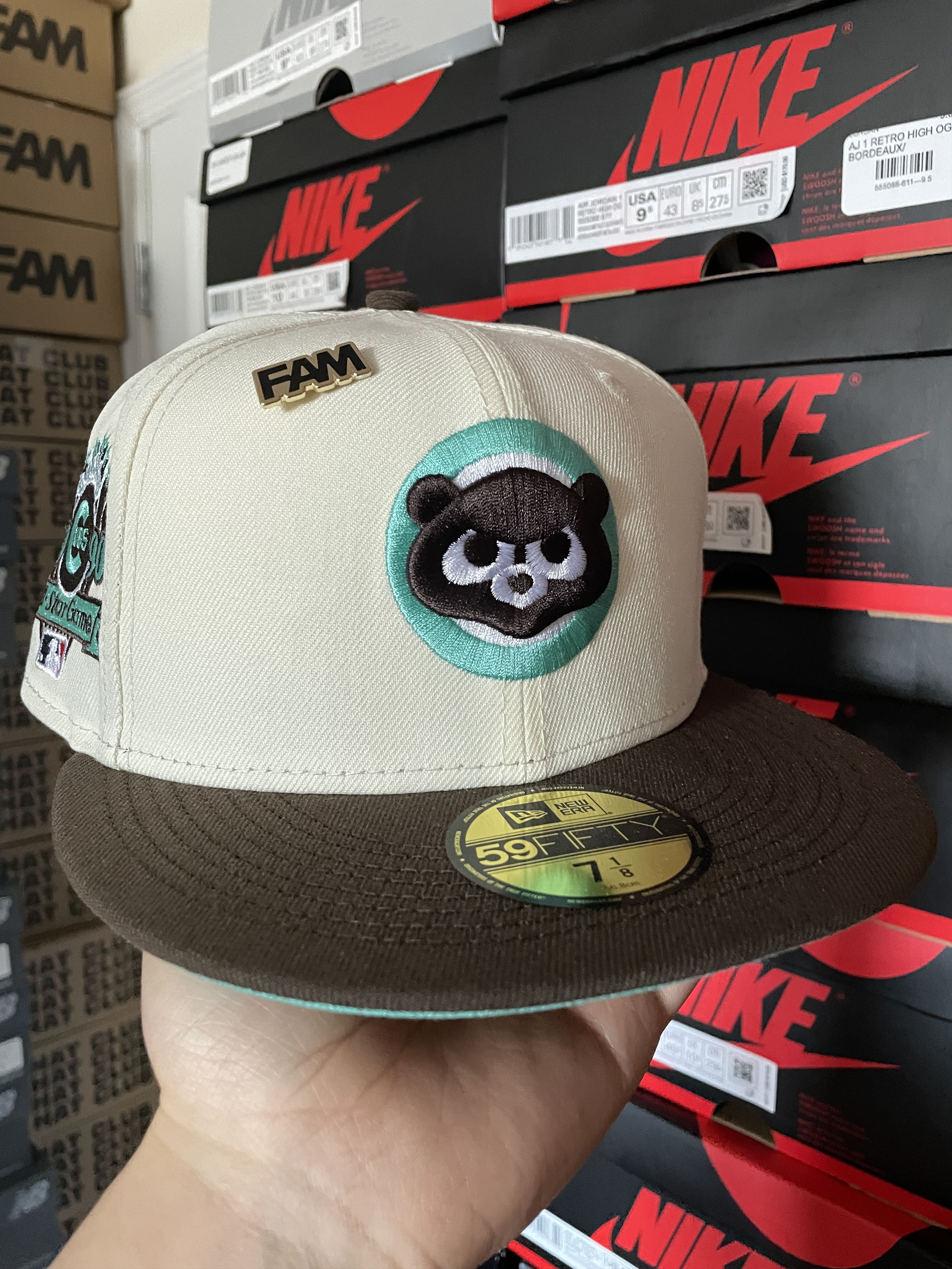 MLB × New Era White Brown Mint Chicago Cubs 7 1/8 Two 2 Tone 1990 ASG Fam Size ONE SIZE - 1 Thumbnail
