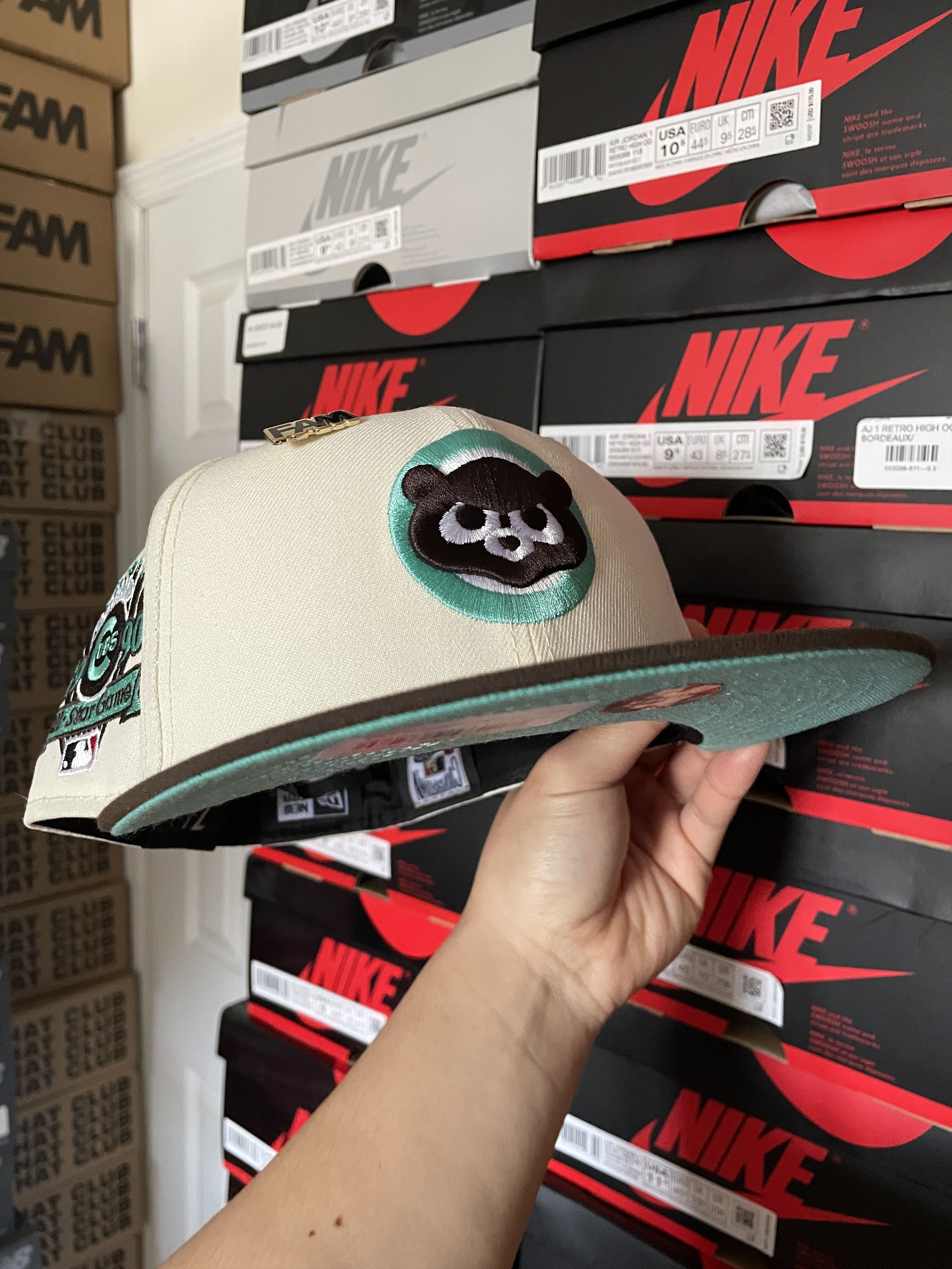 MLB × New Era White Brown Mint Chicago Cubs 7 1/8 Two 2 Tone 1990 ASG Fam Size ONE SIZE - 7 Thumbnail