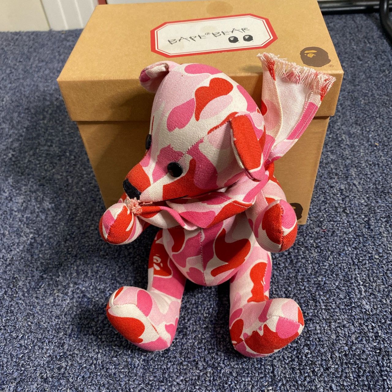 image of Abathing Ape Bape Pink Bear Plush Doll, Men's