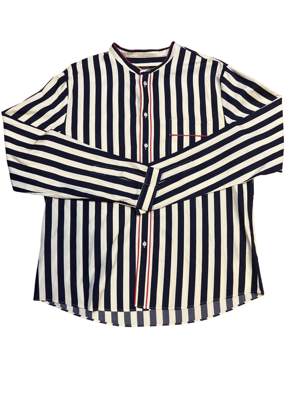 Gucci GUCCI DUKE STRIPED MANDARIN COLLAR SHIRT Size US XL / EU 56 / 4 - 1 Thumbnail