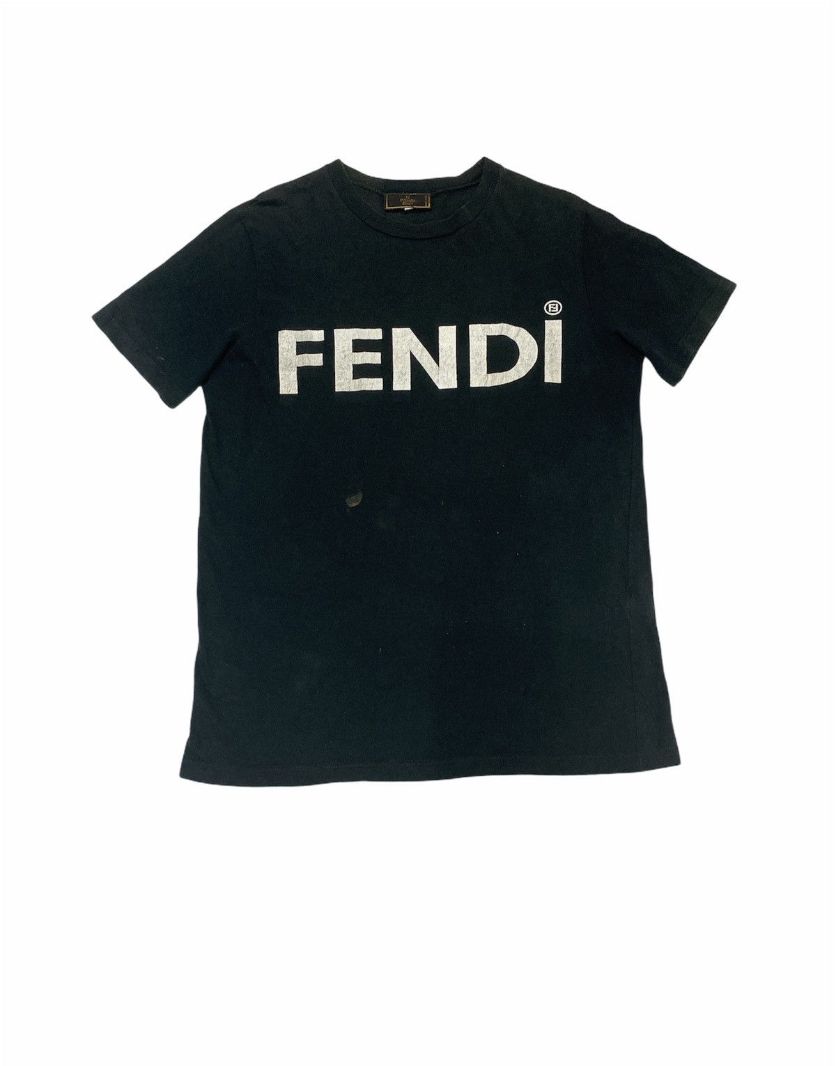Vintage Vintage Fendi FF Logo Italy Embroidery Spell Out Tee Shirt