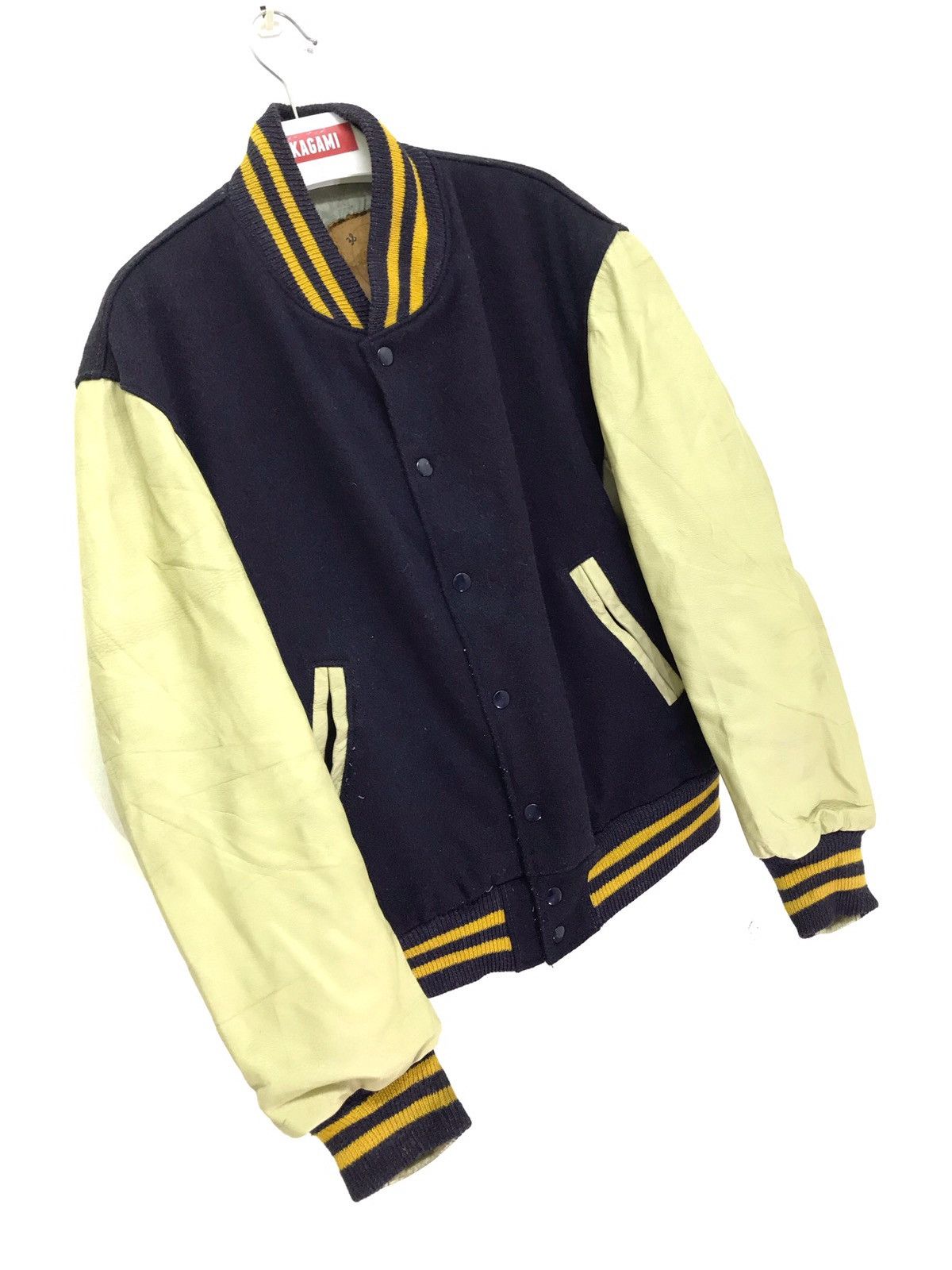 Golden Bear Vtg 80/70s Golden Bear Varsity Jacket Leather Sleeves 47🟩 Size US M / EU 48-50 / 2 - 1 Thumbnail