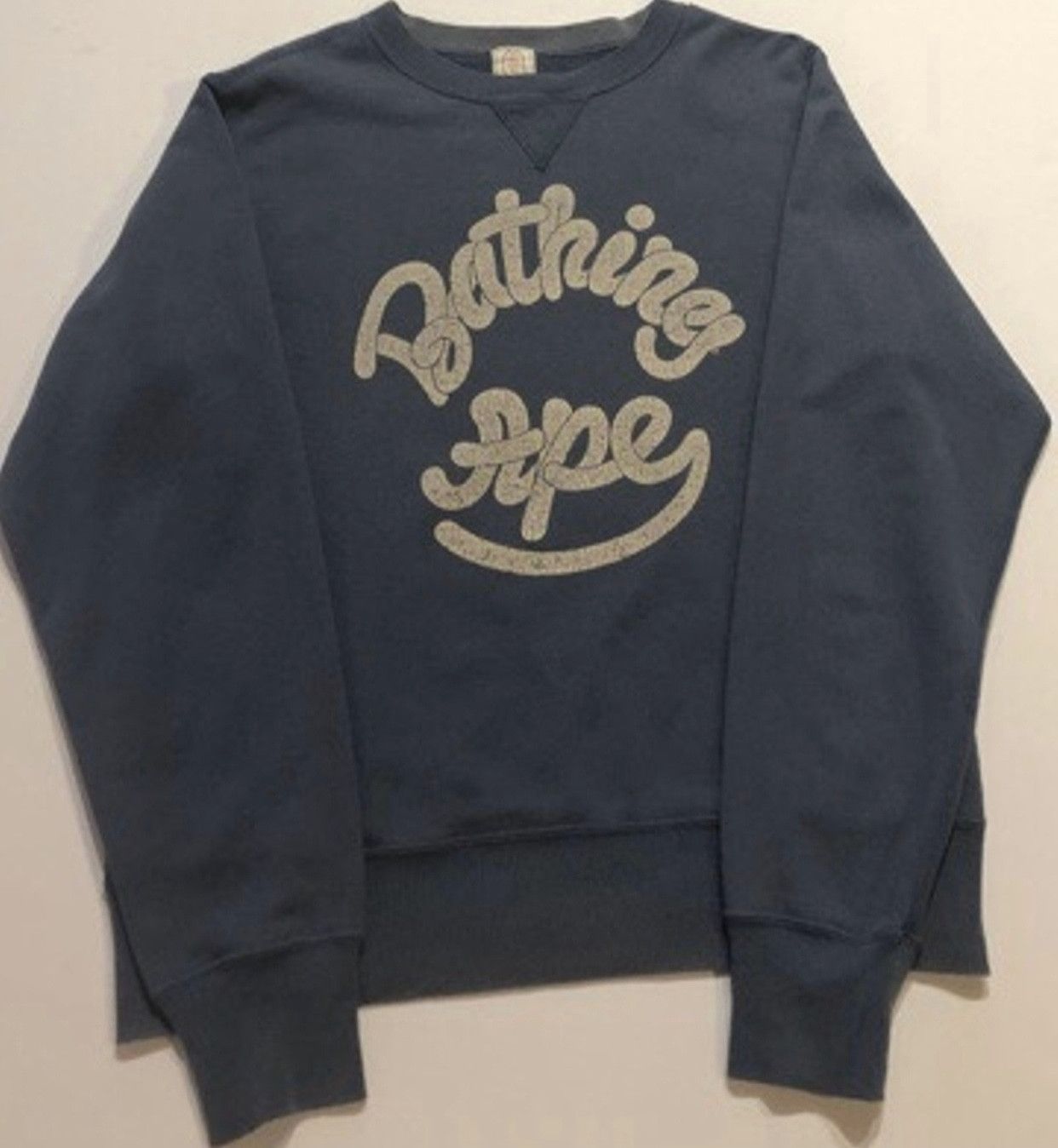 image of Bape Crew Neck Sweatshirt in Blue, Men's (Size XS)