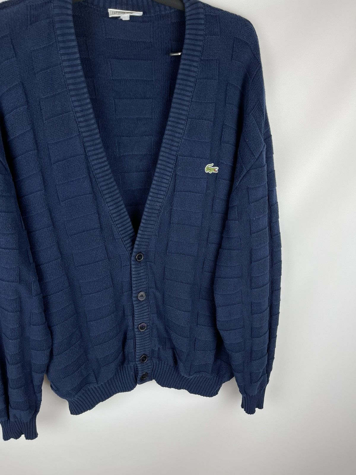 Lacoste Chemise Lacoste vintage blue knit cardigan sweater rare Size US XL / EU 56 / 4 - 4 Thumbnail