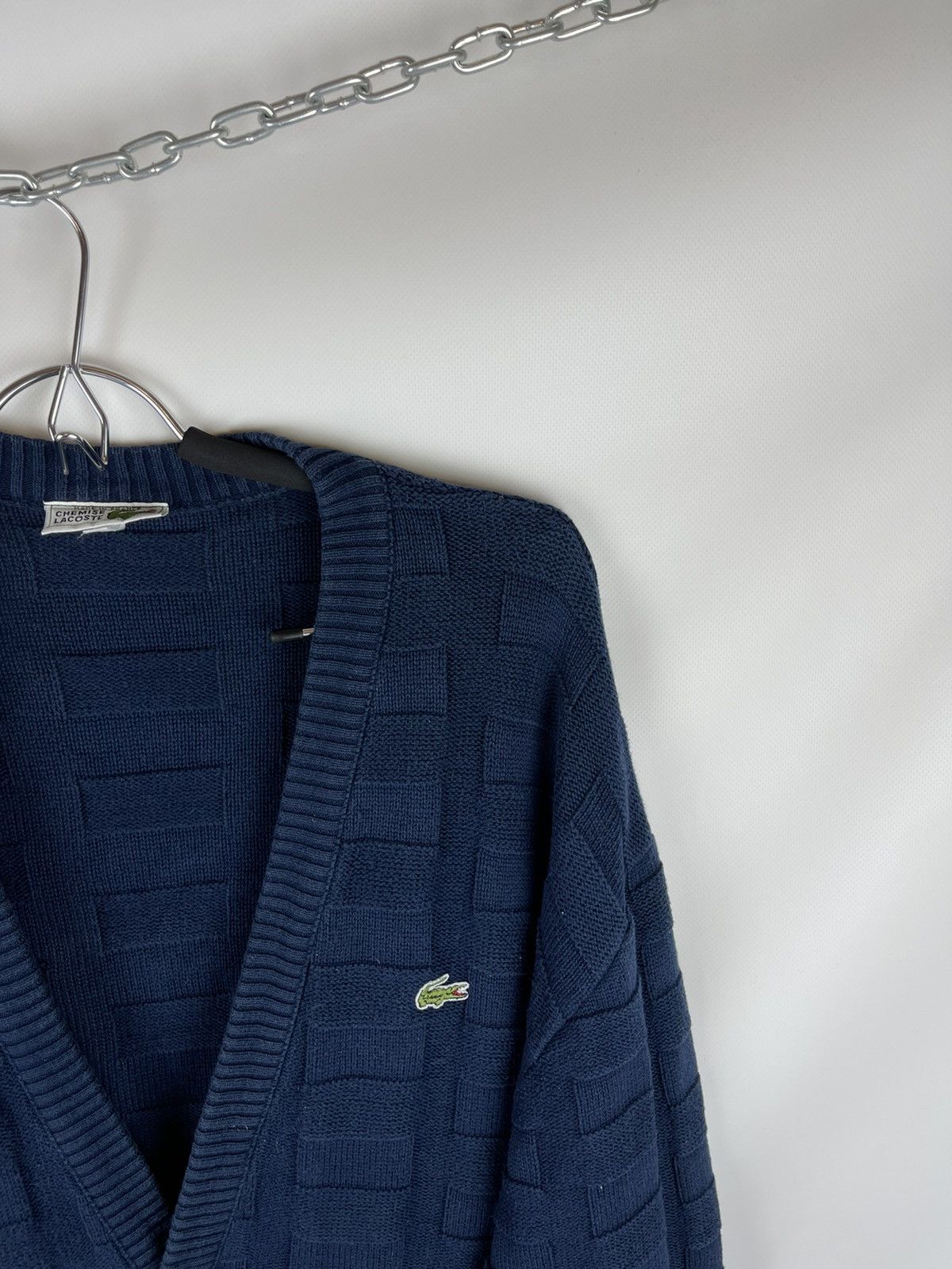 Lacoste Chemise Lacoste vintage blue knit cardigan sweater rare Size US XL / EU 56 / 4 - 3 Thumbnail