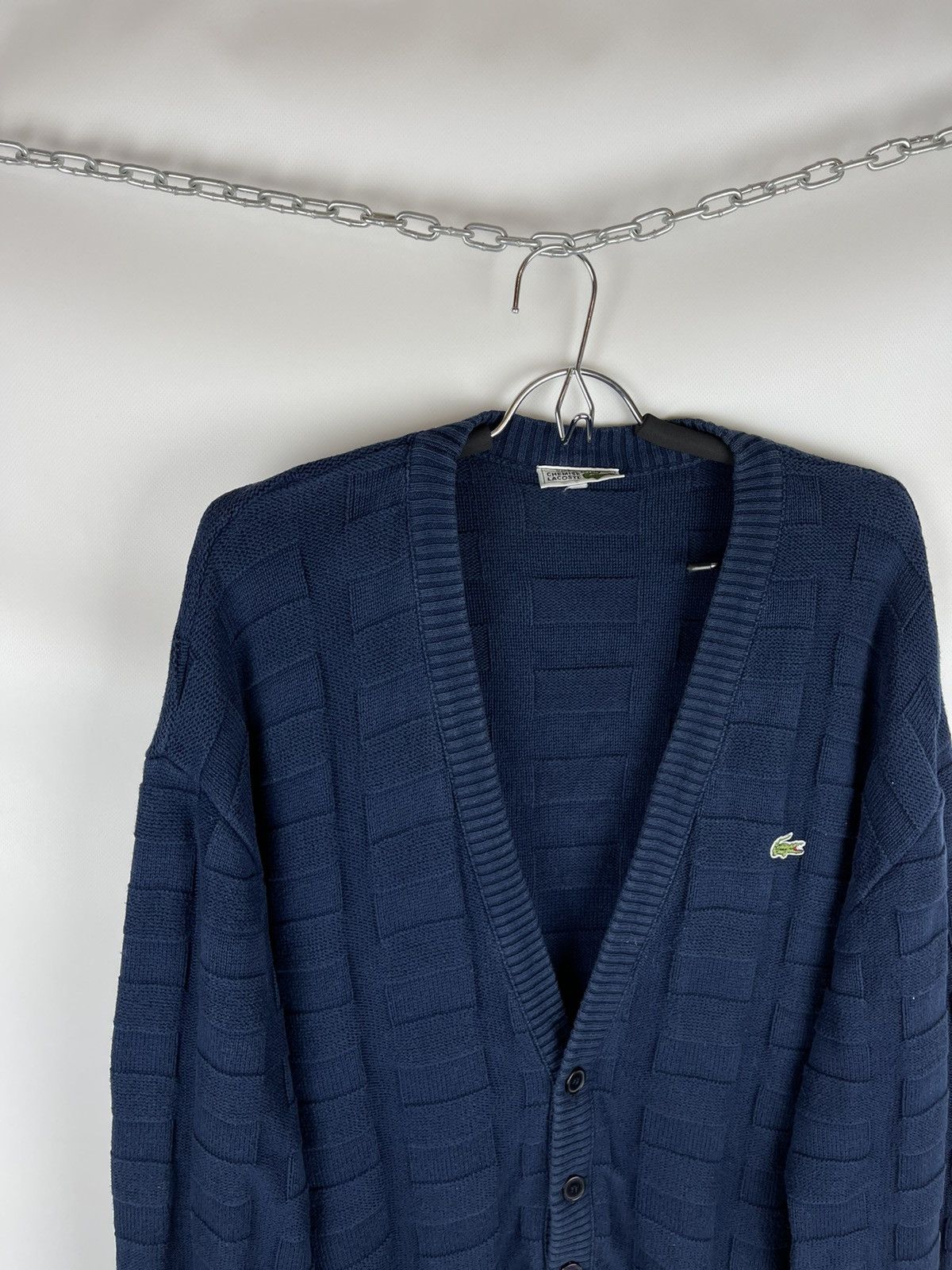 Lacoste Chemise Lacoste vintage blue knit cardigan sweater rare Size US XL / EU 56 / 4 - 2 Thumbnail