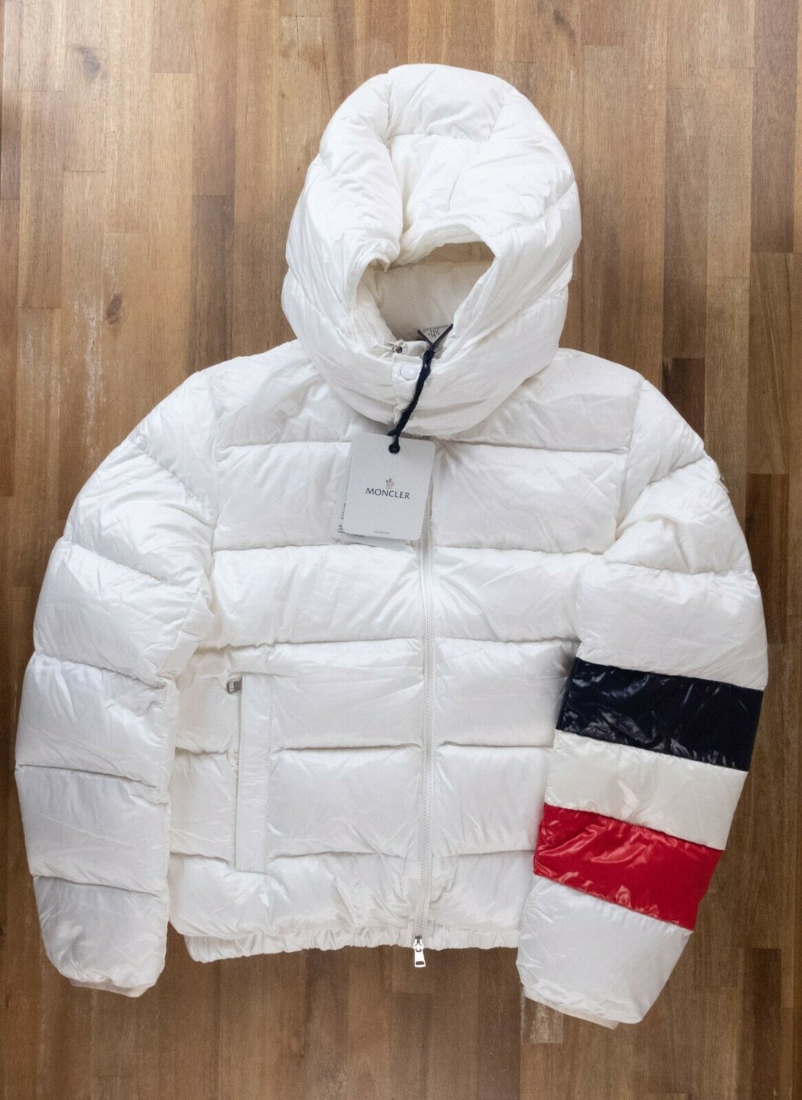 image of Moncler Willm White Quilted Down Hooded Puffer Jacket 5, Men's (Size 2XL)