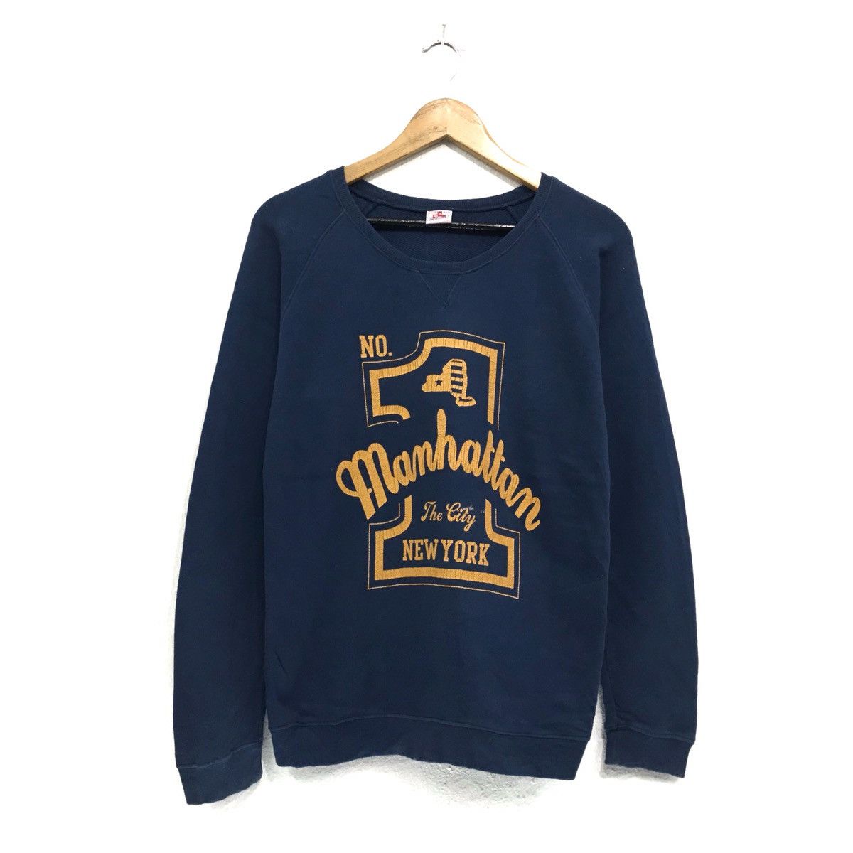 American Apparel × Japanese Brand × Manhattan Portage No1 manhattan Sweatshirt Biglogo New York City Spellout Size US S / EU 44-46 / 1 - 1 Thumbnail