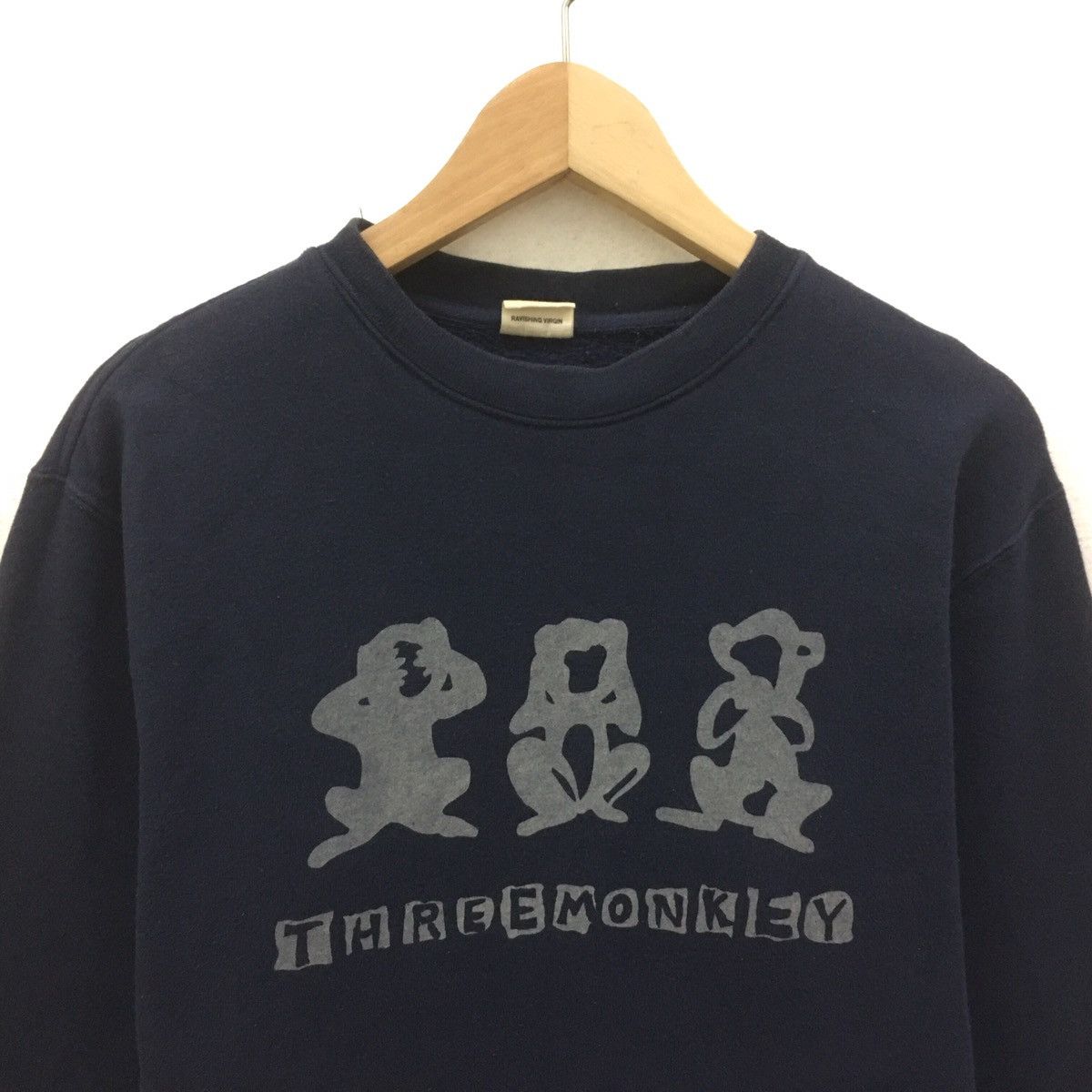 Japanese Brand × Vintage Vintage Three Monkey Sweatshirt Biglogo Three Monkey Size US M / EU 48-50 / 2 - 2 Thumbnail
