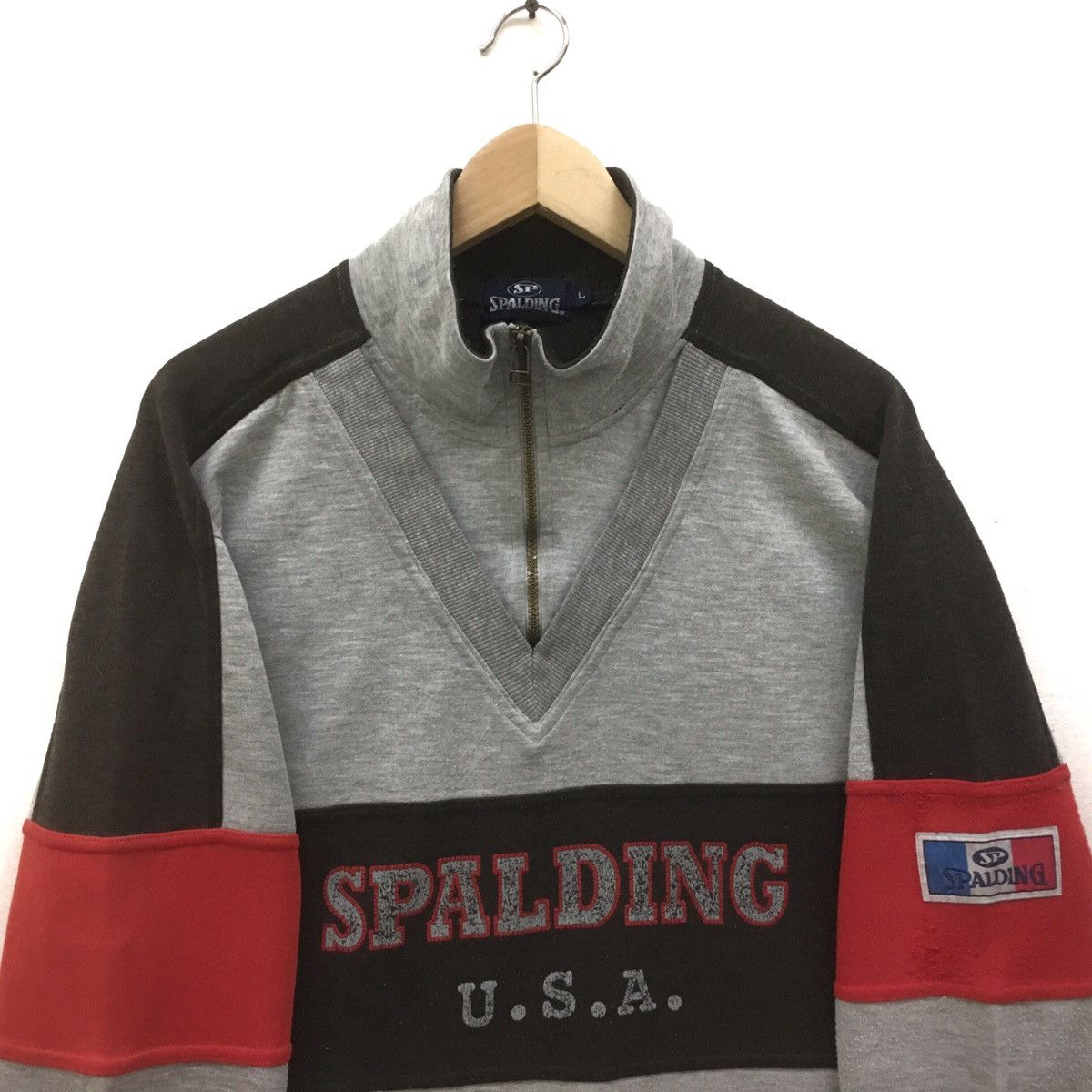 Japanese Brand × Spalding × Vintage Vintage Spalding HalfZip Sweatshirt Spalding USA Size US M / EU 48-50 / 2 - 2 Thumbnail