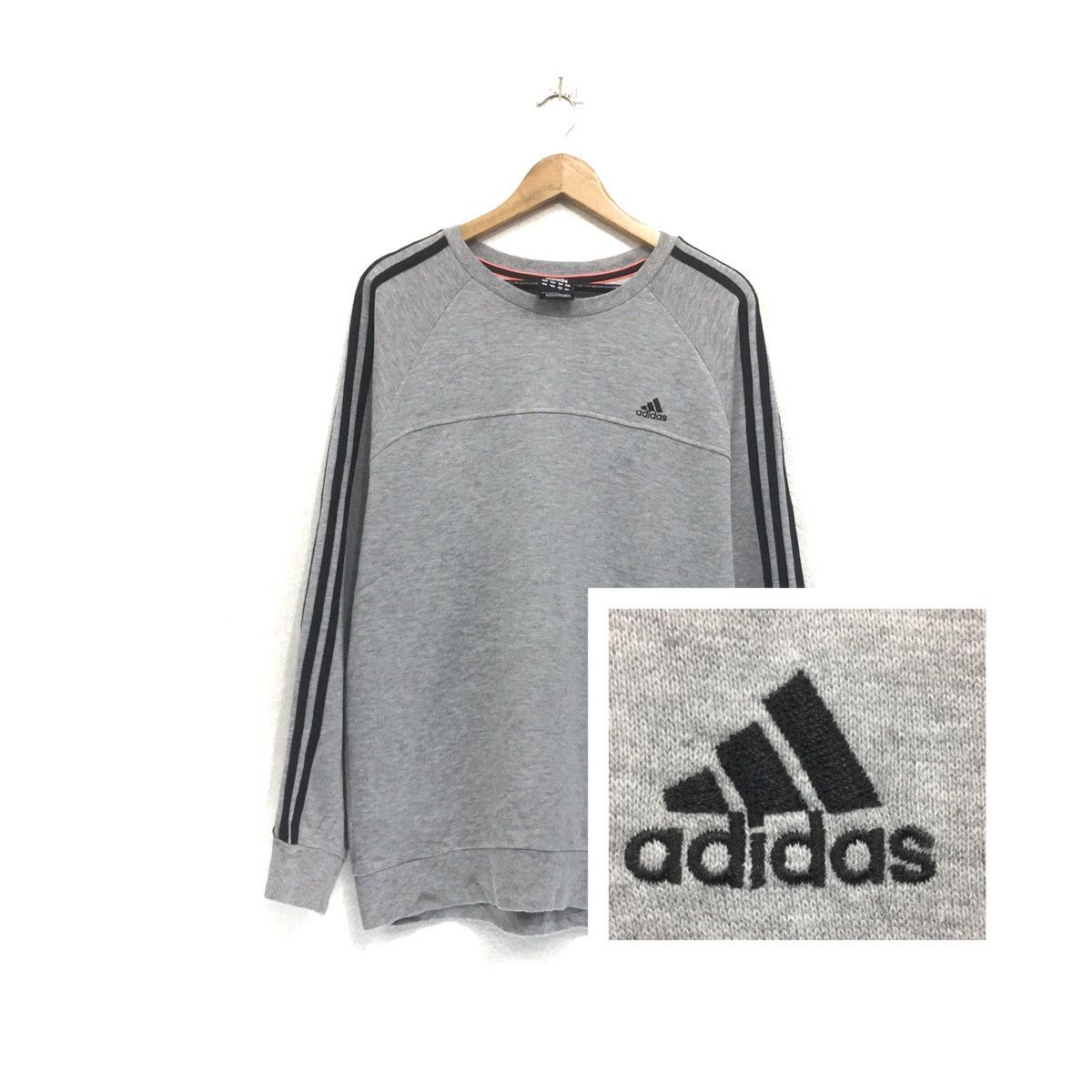 Adidas × Vintage Adidas Sweatshirt Adidas Three Stripes Adidas Trefoils Size US L / EU 52-54 / 3 - 1 Thumbnail