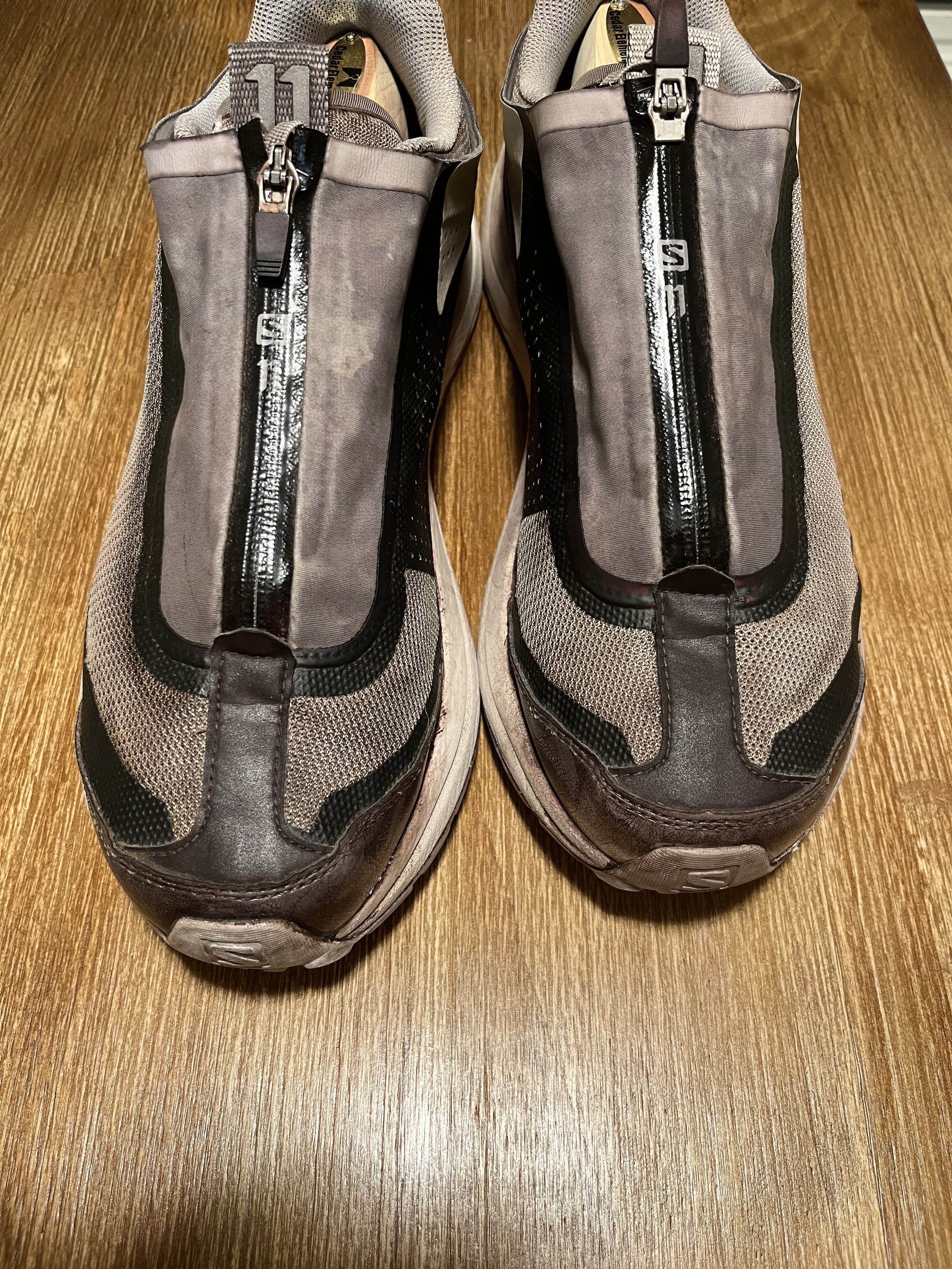 image of 11 By Boris Bidjan Saberi x Salomon Bamba 2 Low “Dirty Grey” Shoes in Brown/Grey, Men's (Size 12)