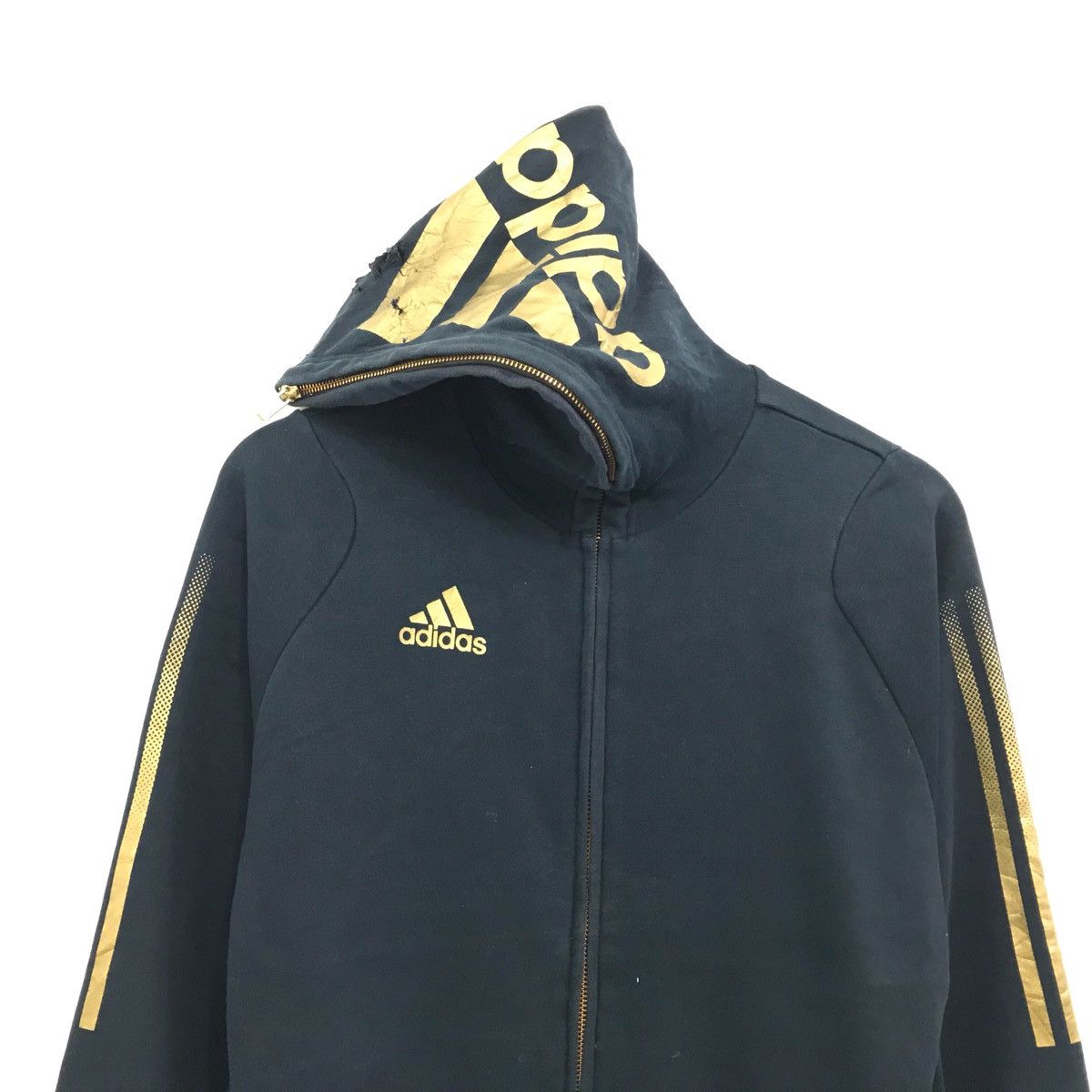 Adidas × Japanese Brand × Vintage Adidas Hoodie Fullzip Adidas Sweatshirt Adidas Stripes Size US S / EU 44-46 / 1 - 2 Thumbnail