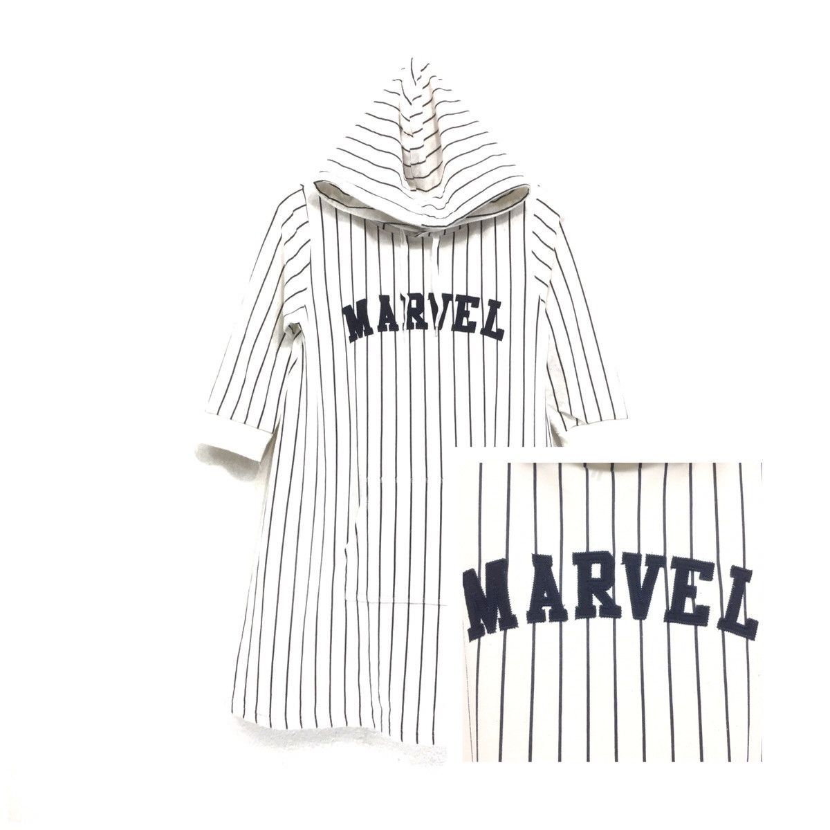 DC Comics × Marvel Comics MARVEL Comics Hoodie Sweatshirt Stripes Big Spellout MARVEL Size US M / EU 48-50 / 2 - 1 Thumbnail