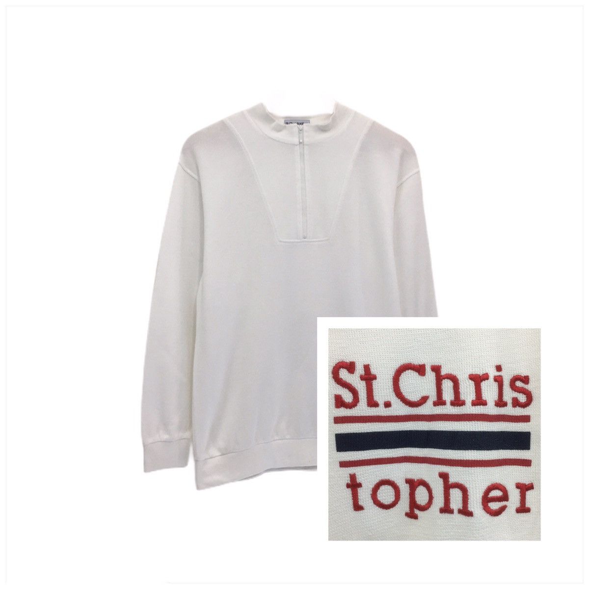 Japanese Brand × Vintage St.Christopher Sweatshirts half Zip Size US M / EU 48-50 / 2 - 1 Thumbnail