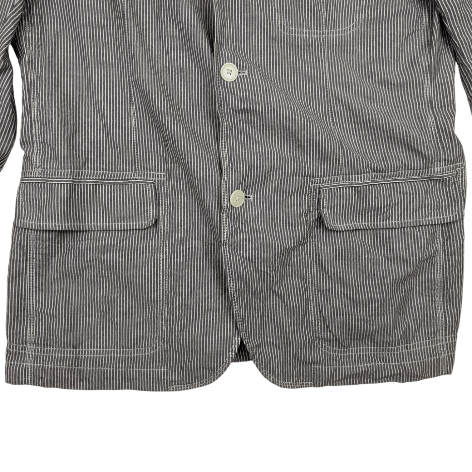 Japanese Brand Vintage UNIQLO Striped Smart Casual Blazer Coat Size US L / EU 52-54 / 3 - 5 Thumbnail